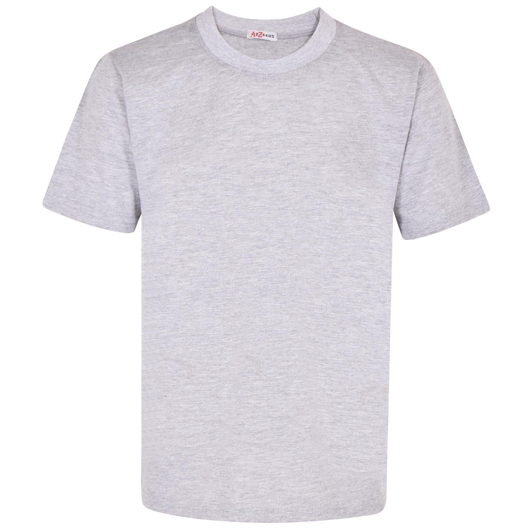 Boys Plain Soft Feel Summer Grey T Shirt Top