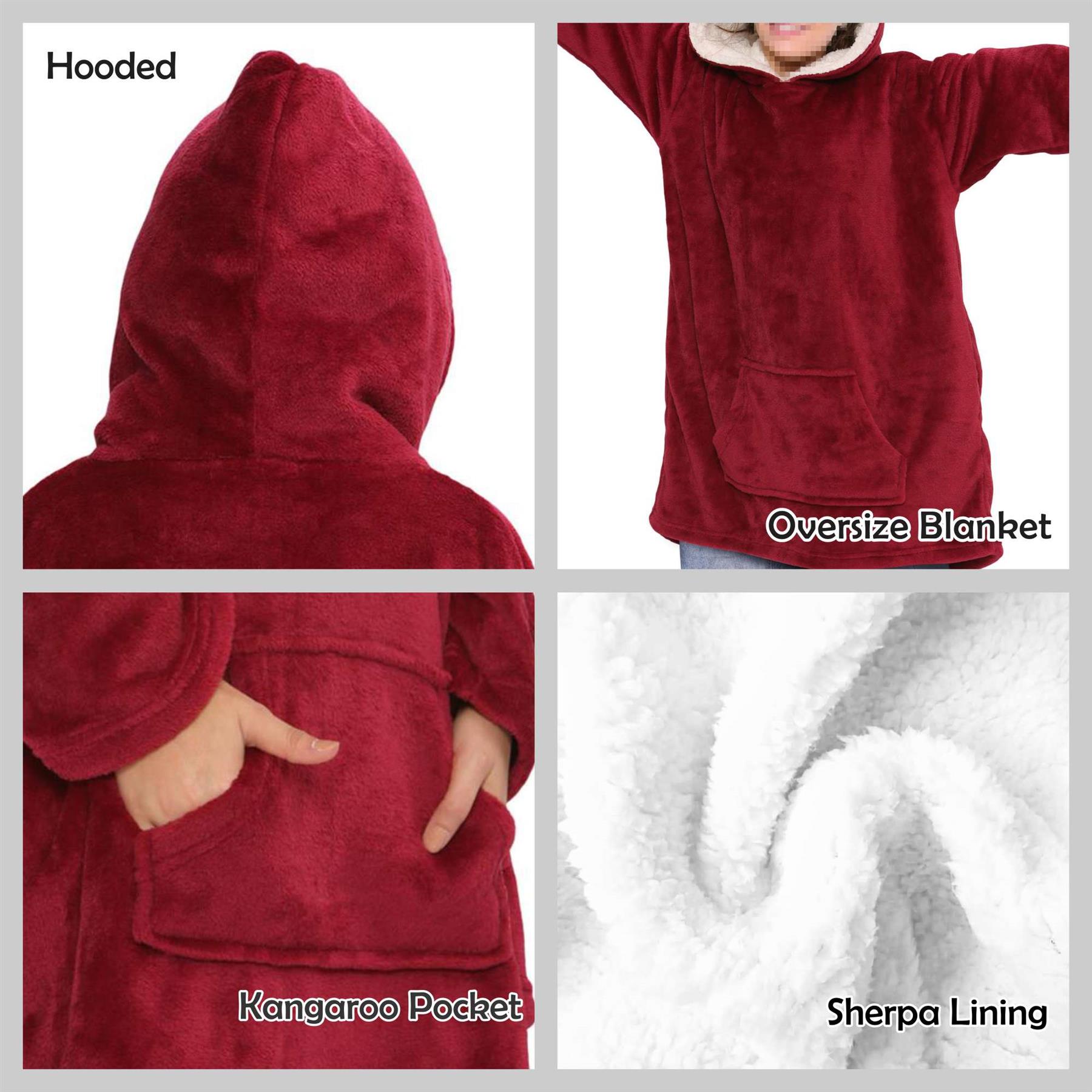 Unisex Men Ladies Oversized Hoodie Red Snuggle