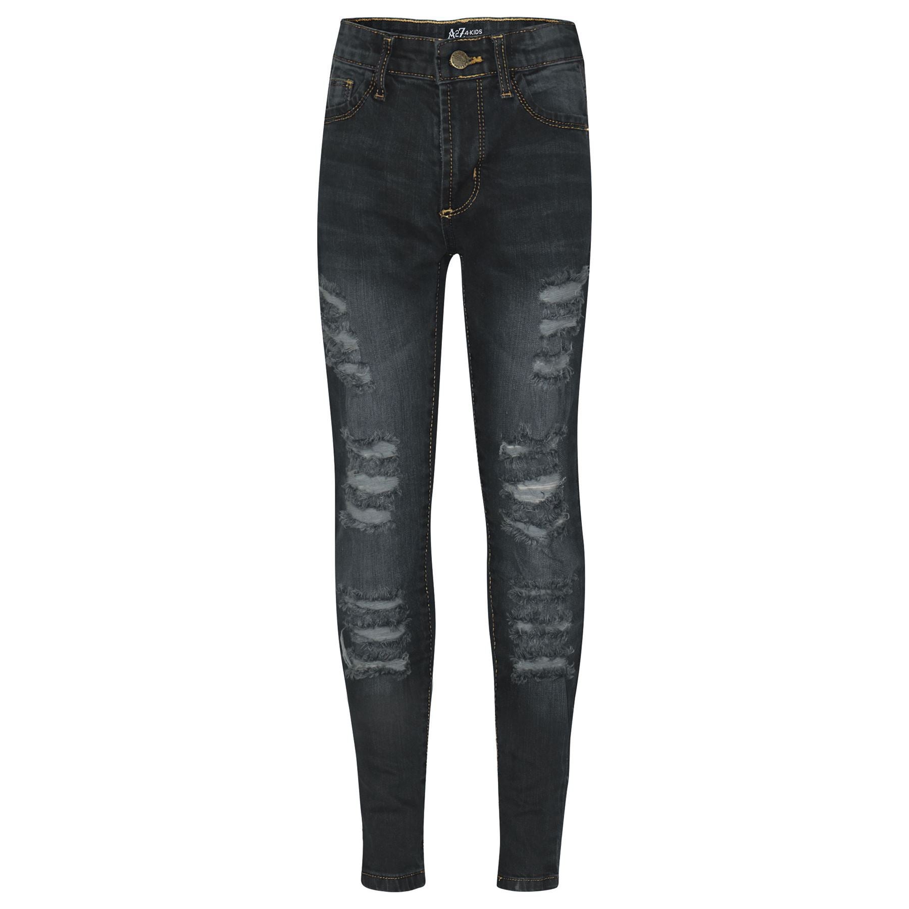 Girls Denim Ripped Skinny Jeans Lightweight Pants