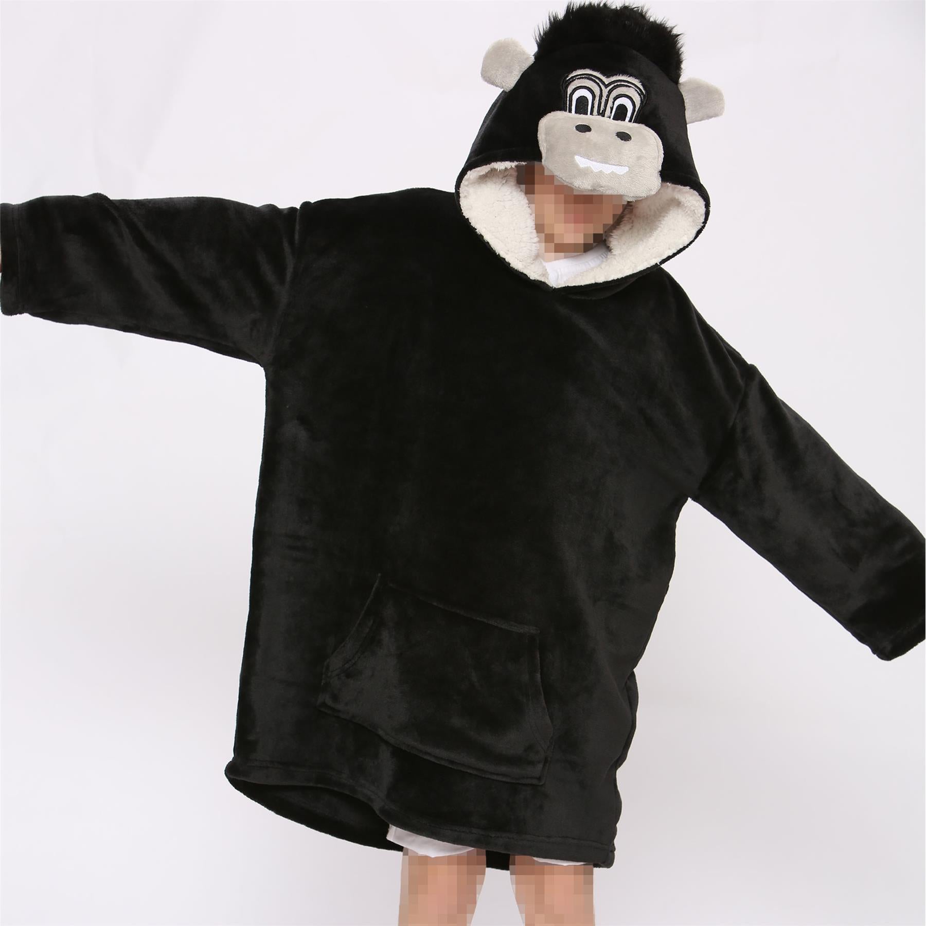 Unisex Men Ladies Oversized Hoodie Animal Snuggle Blanket Super Soft Warm Fleece