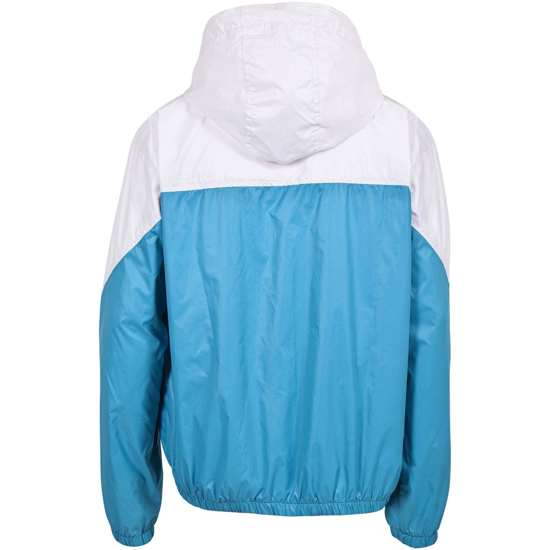 Girls Boys Contrast Panelled Lightweight Turquoise Windbreaker Jacket