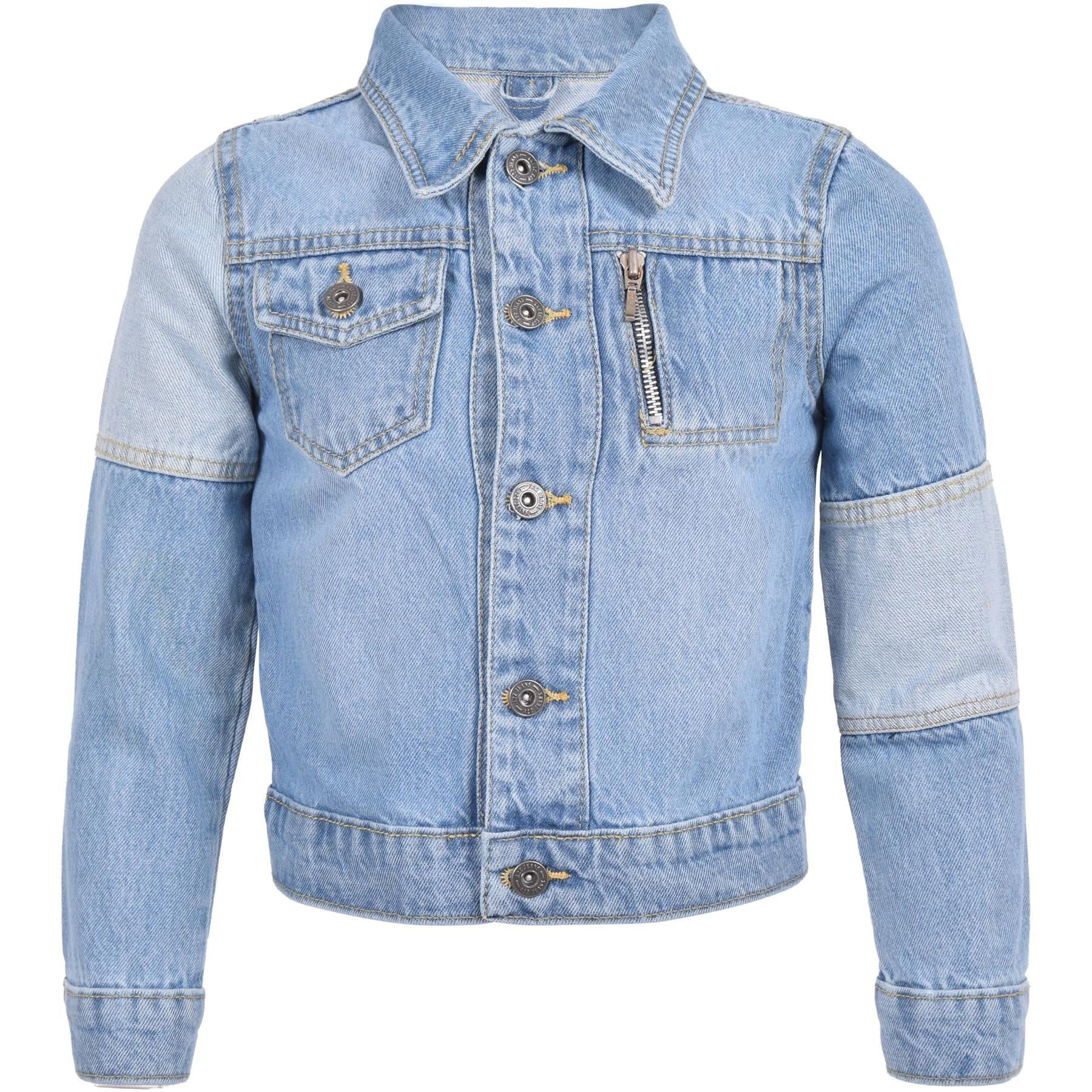 Mens Long Sleeves Light Blue Denim Bomber Jacket