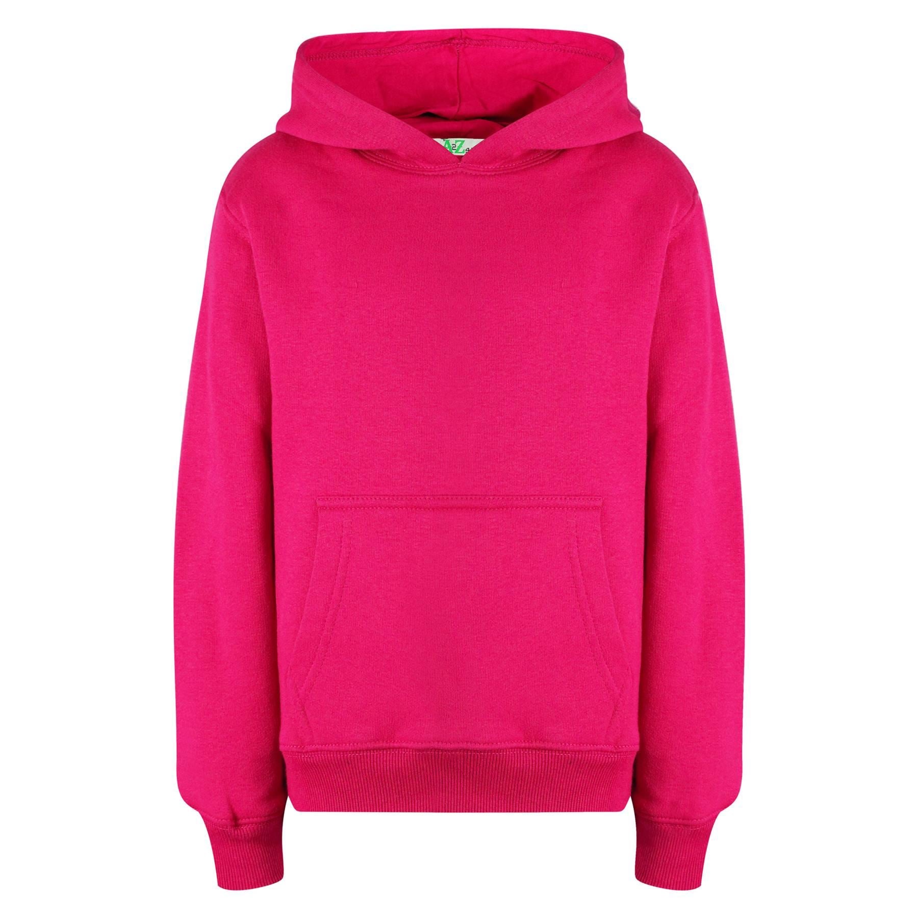 Kids Girls Boys Plain Crew Neck Hooded Sweatshirt