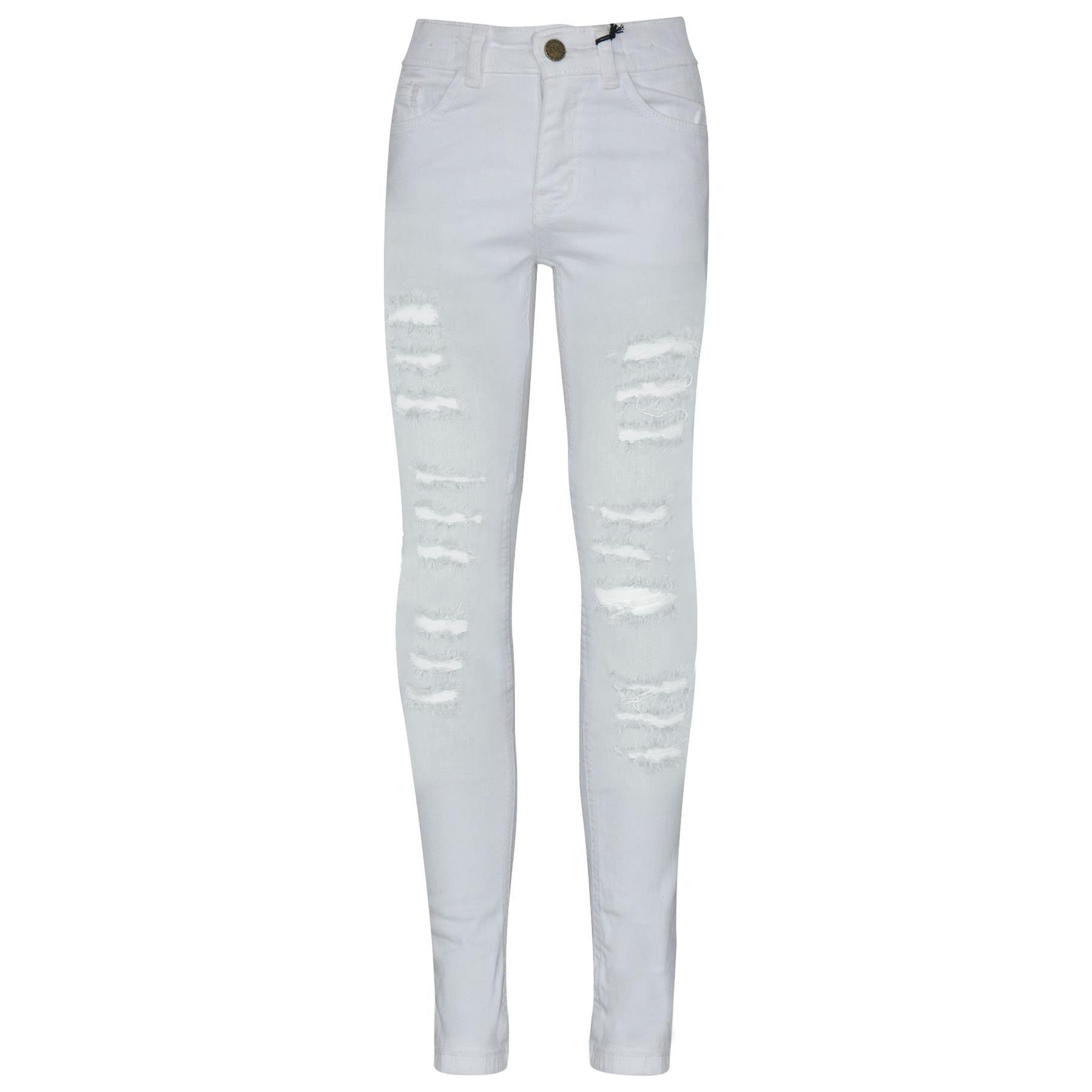 Girls Denim Ripped Skinny Jeans Lightweight Pants