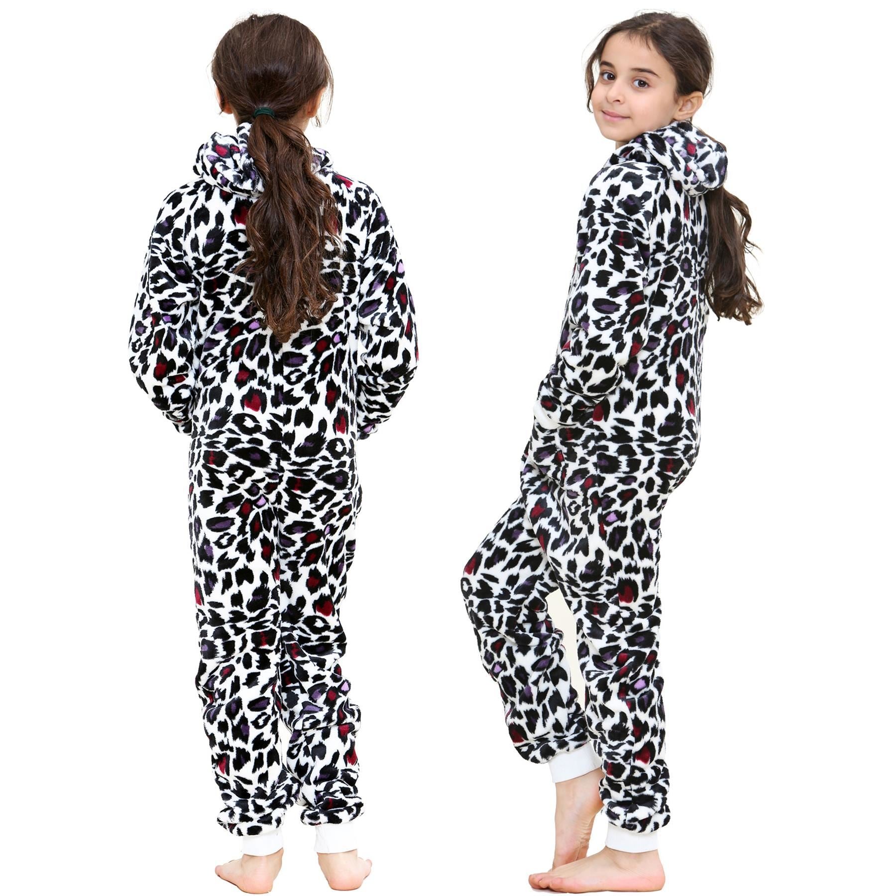 Kids Girls Leopard Print White World Book Day Onesie