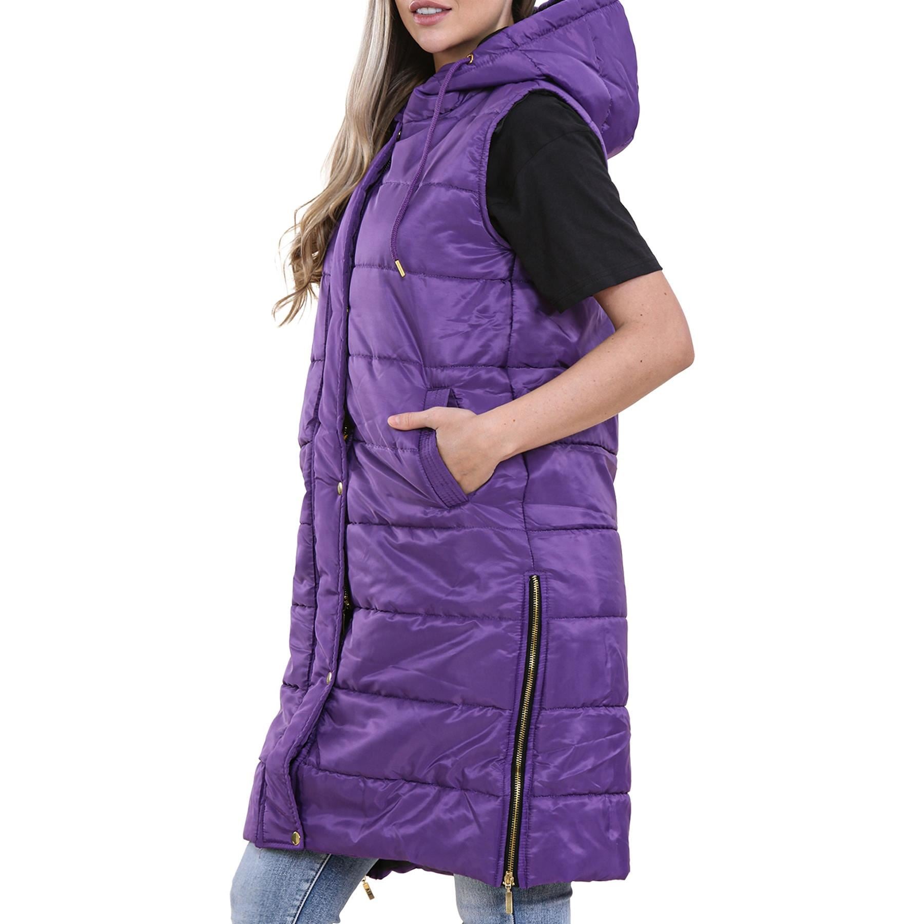 Ladies Oversized Gilet Sleeveless Fashion Purple Jackets