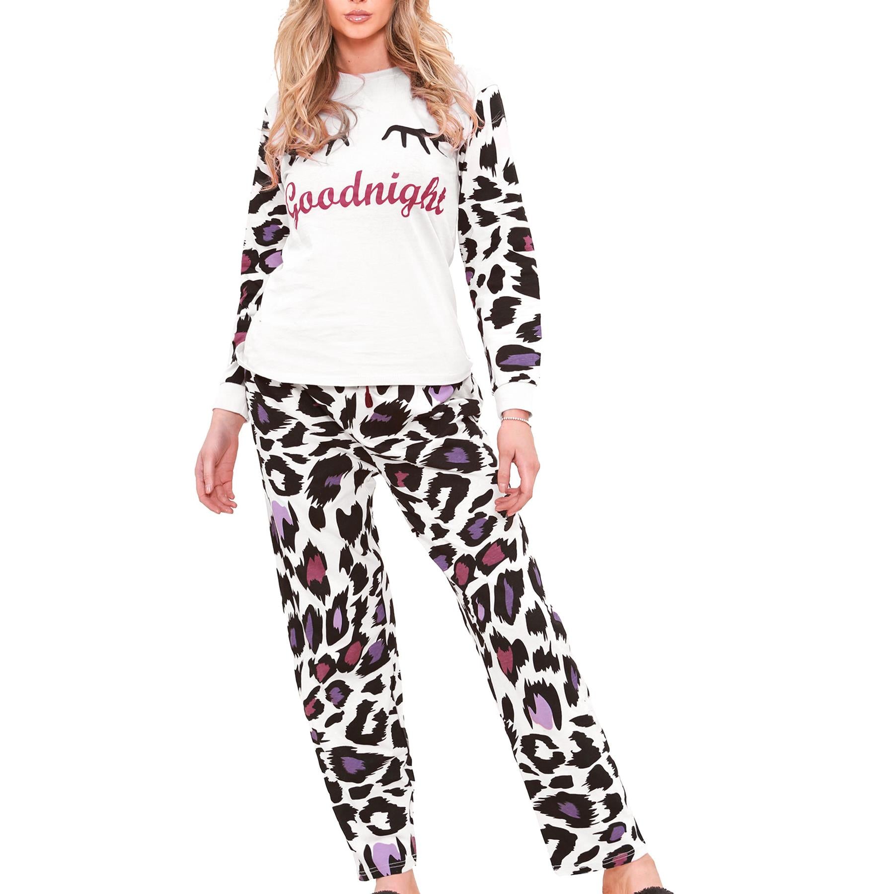 Ladies Cute Soft Cotton PJS Long Sleeve for Women 2 Set