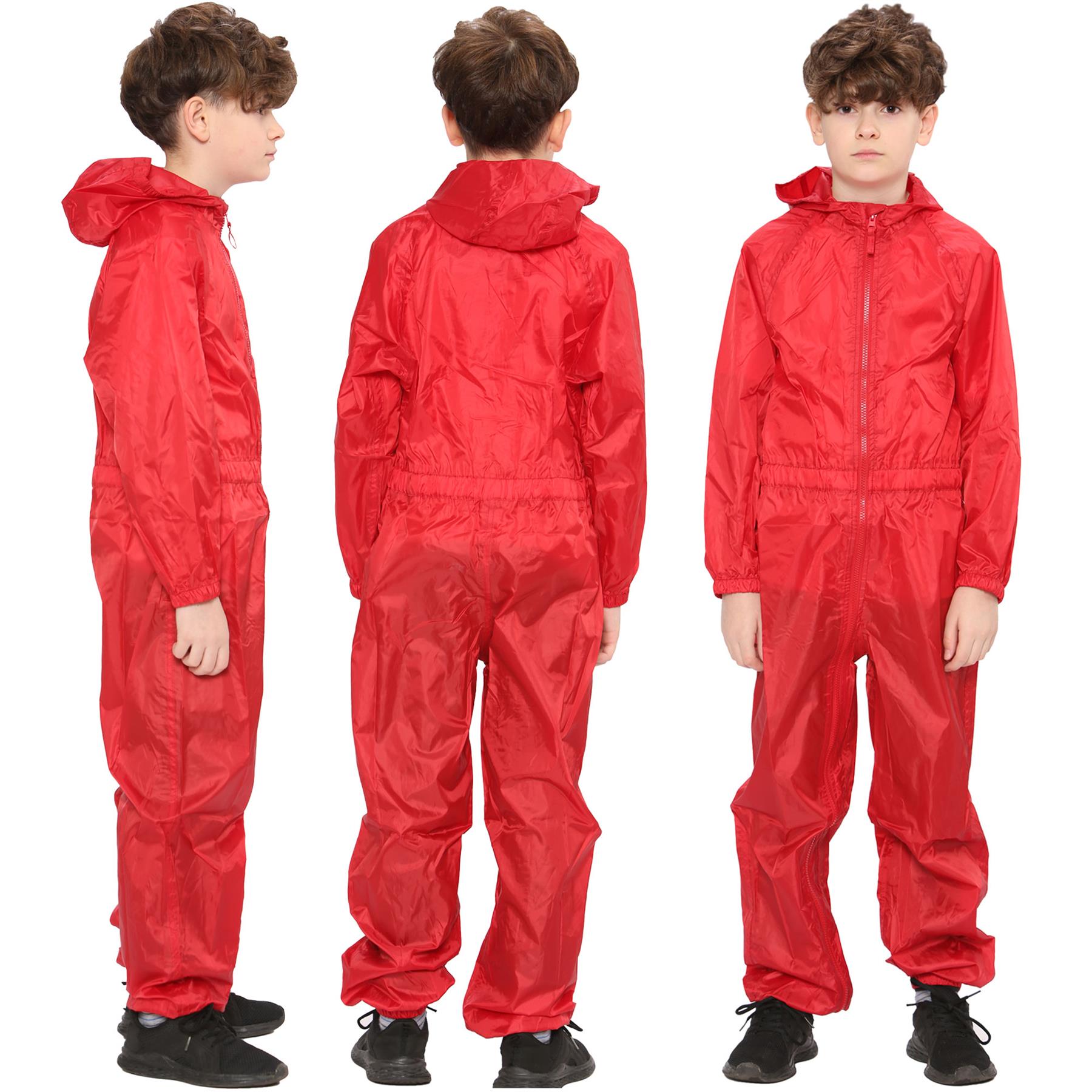 Girls Boys Raincoat Hooded Waterproof Rainsuit