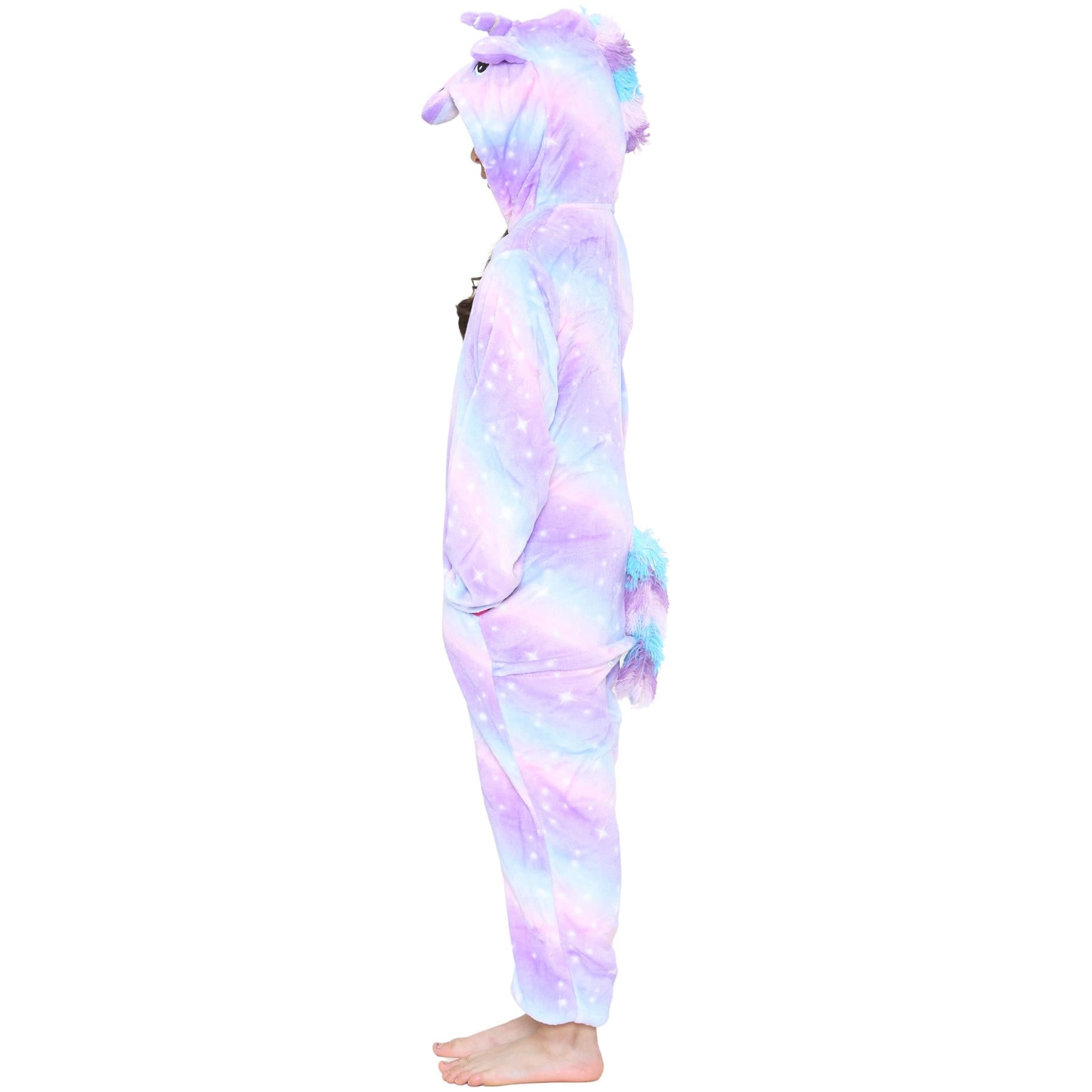 Kids A2Z Onesie One Piece Unicorn Galaxy Lilac Pyjamas World Book Day Costume