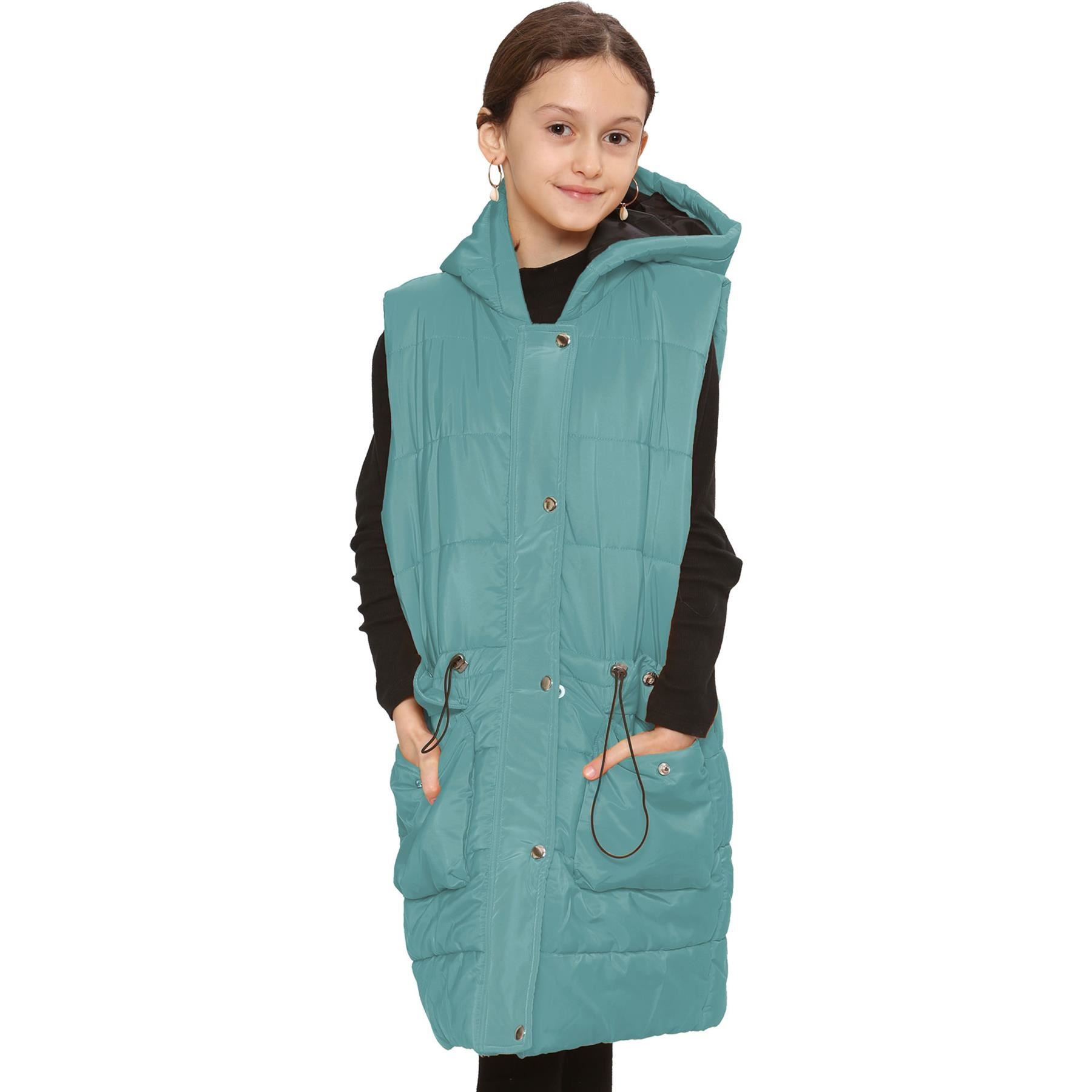 Kids Girls Mint Gilet Long Line Style Jacket