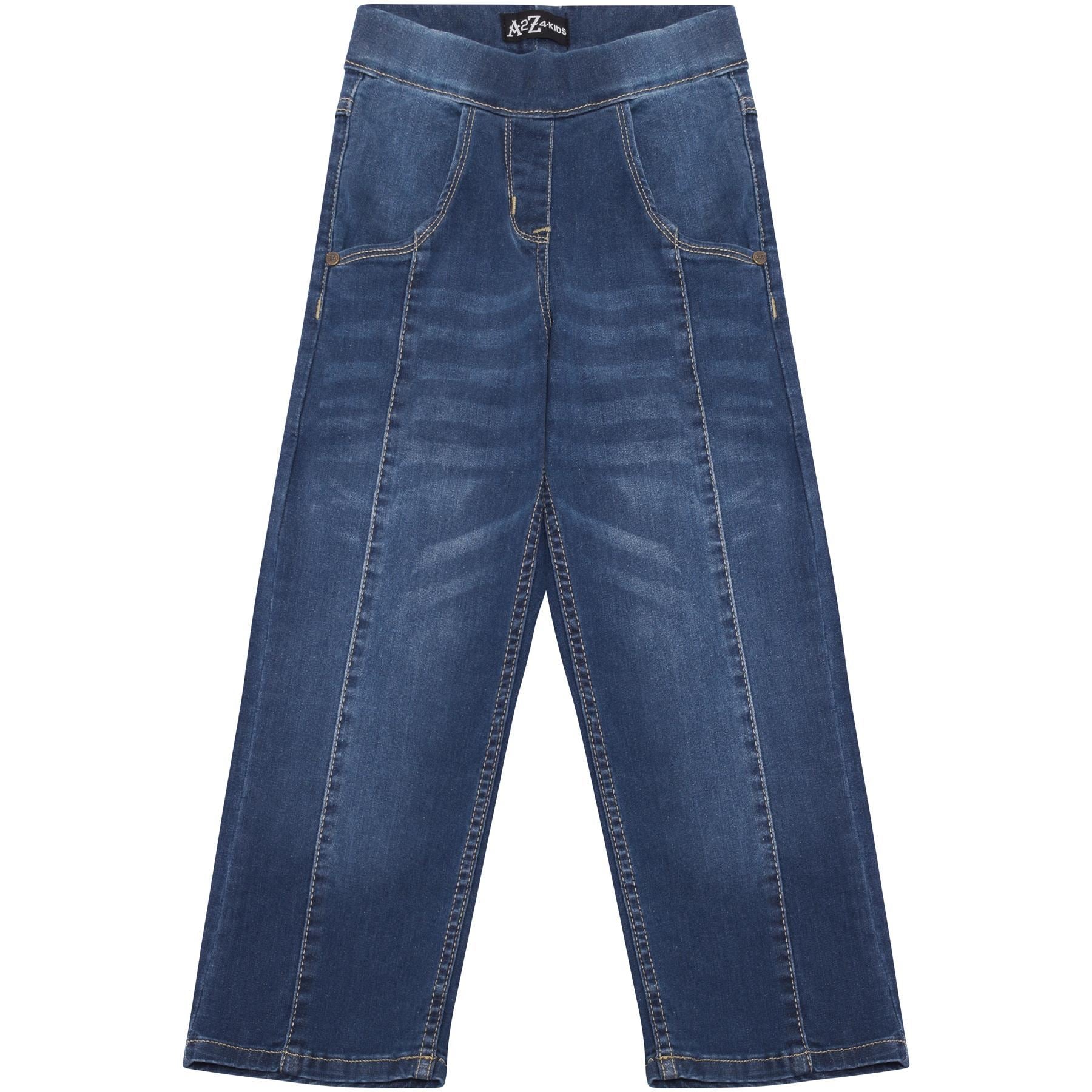 Kids Girls Relaxed Straight Fit Boot Cut Mid Blue Jeans