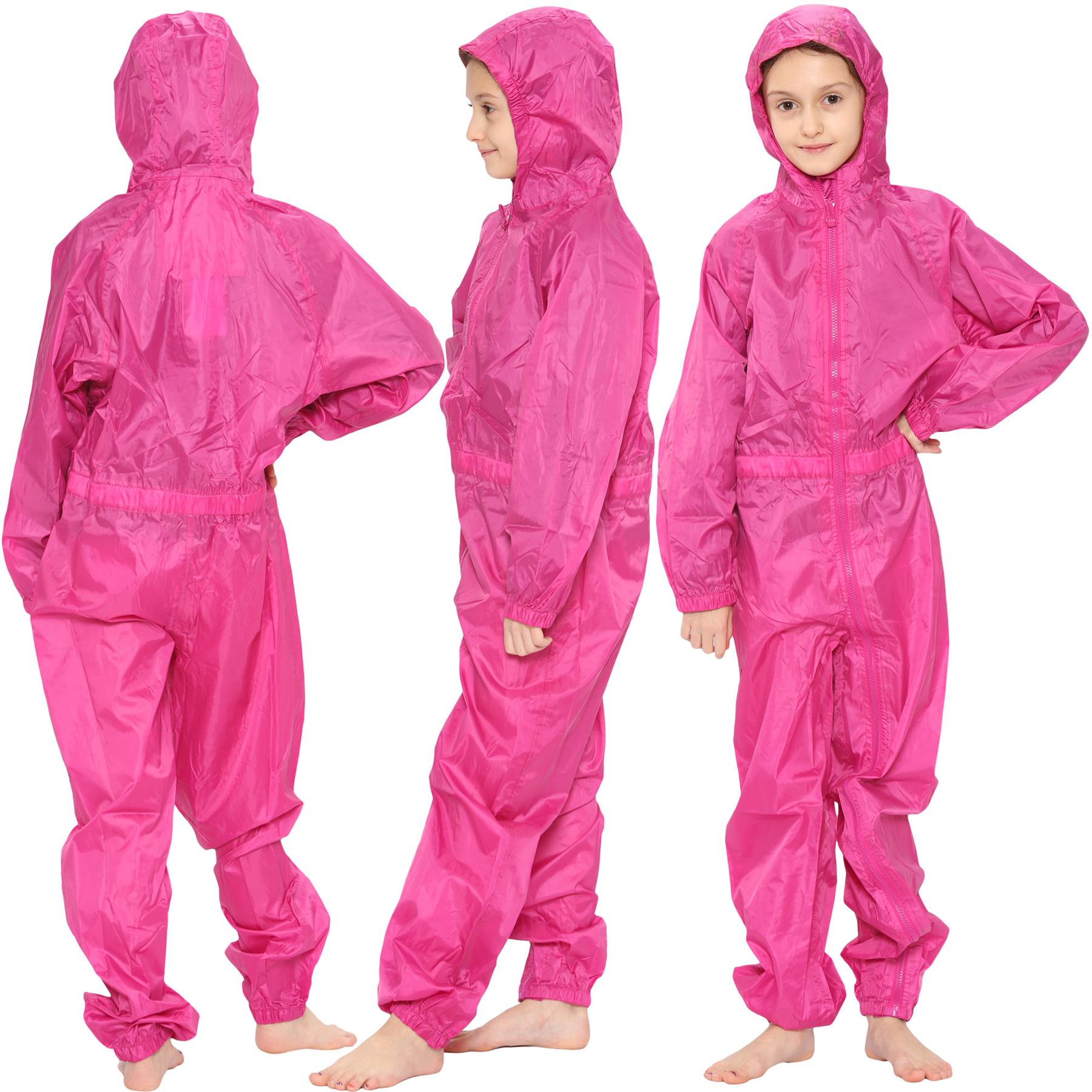 Girls Raincoat Hooded Waterproof Rainsuit