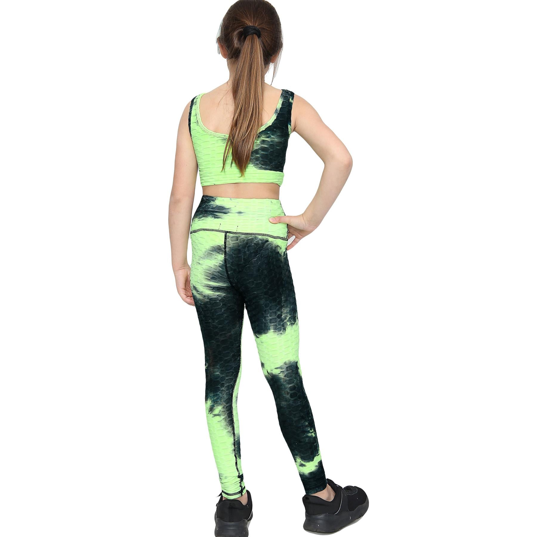 Girls Honeycomb Vest & Legging Summer Yoga Set