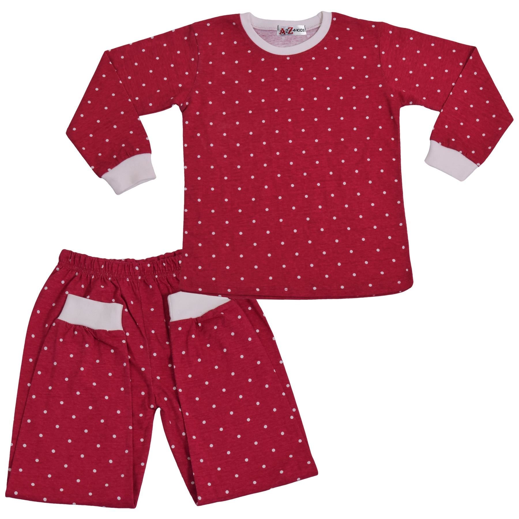 Kids Girls Polka Dot Print Pyjamas Set - Kids Clothing Store