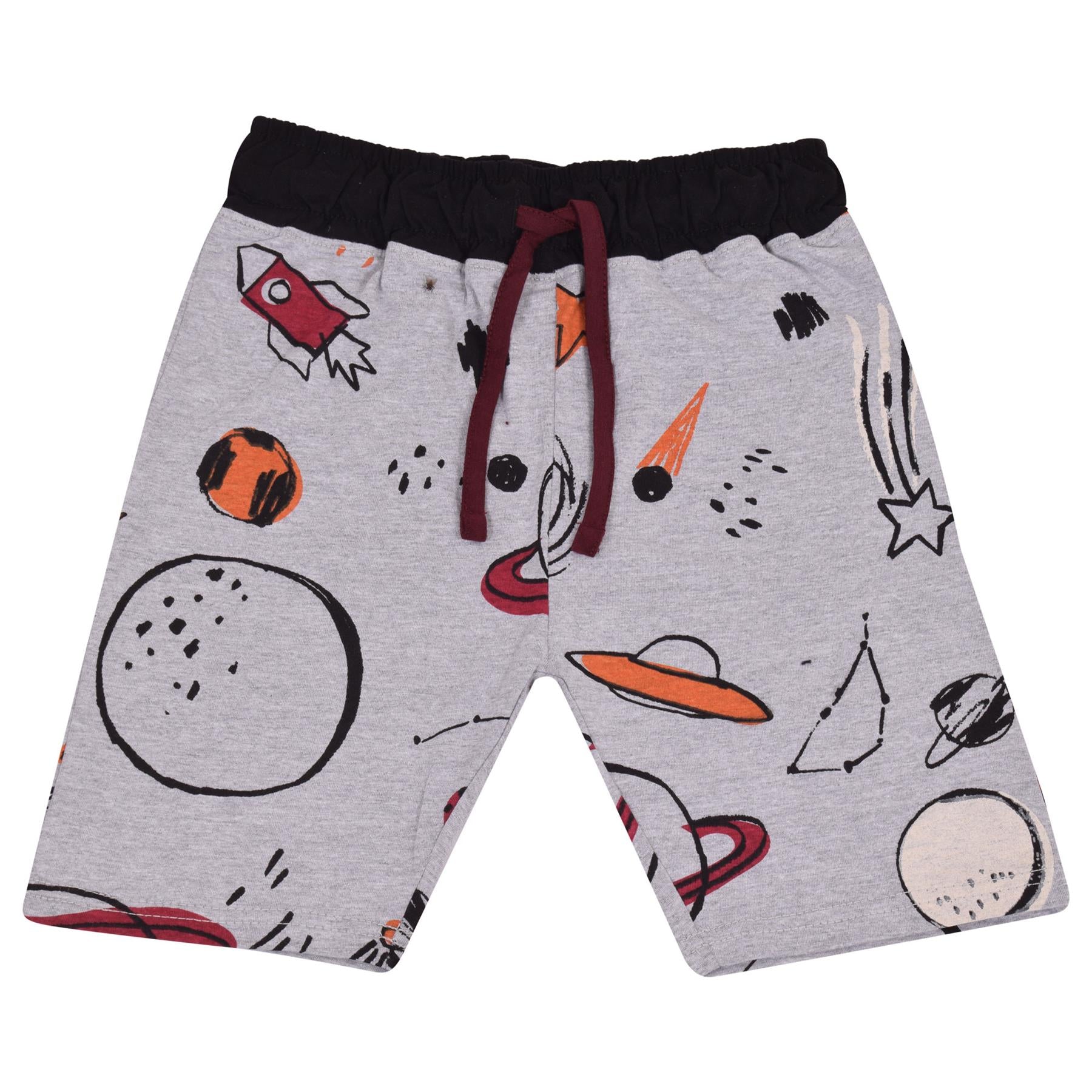 Kids Girls Boys Blast Off To Bed Print Grey Pyjamas Set - Kids Clothing Store