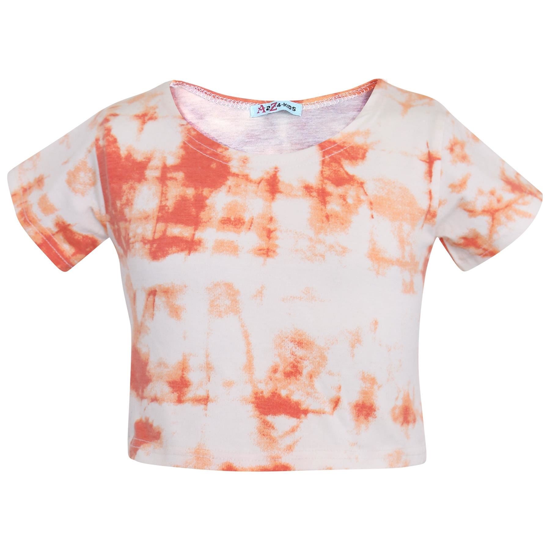 Girls Tie Dye Print Crop & Skirt Set