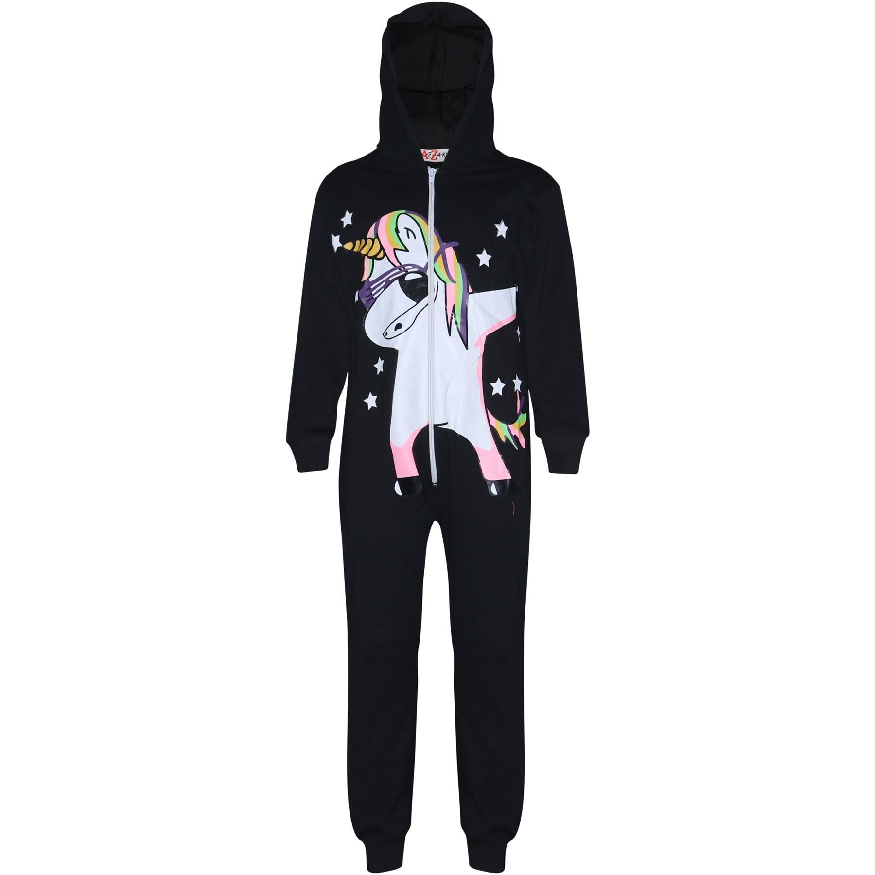 Kids Girl 100% Cotton Unicorn Dab Black A2Z Onesie