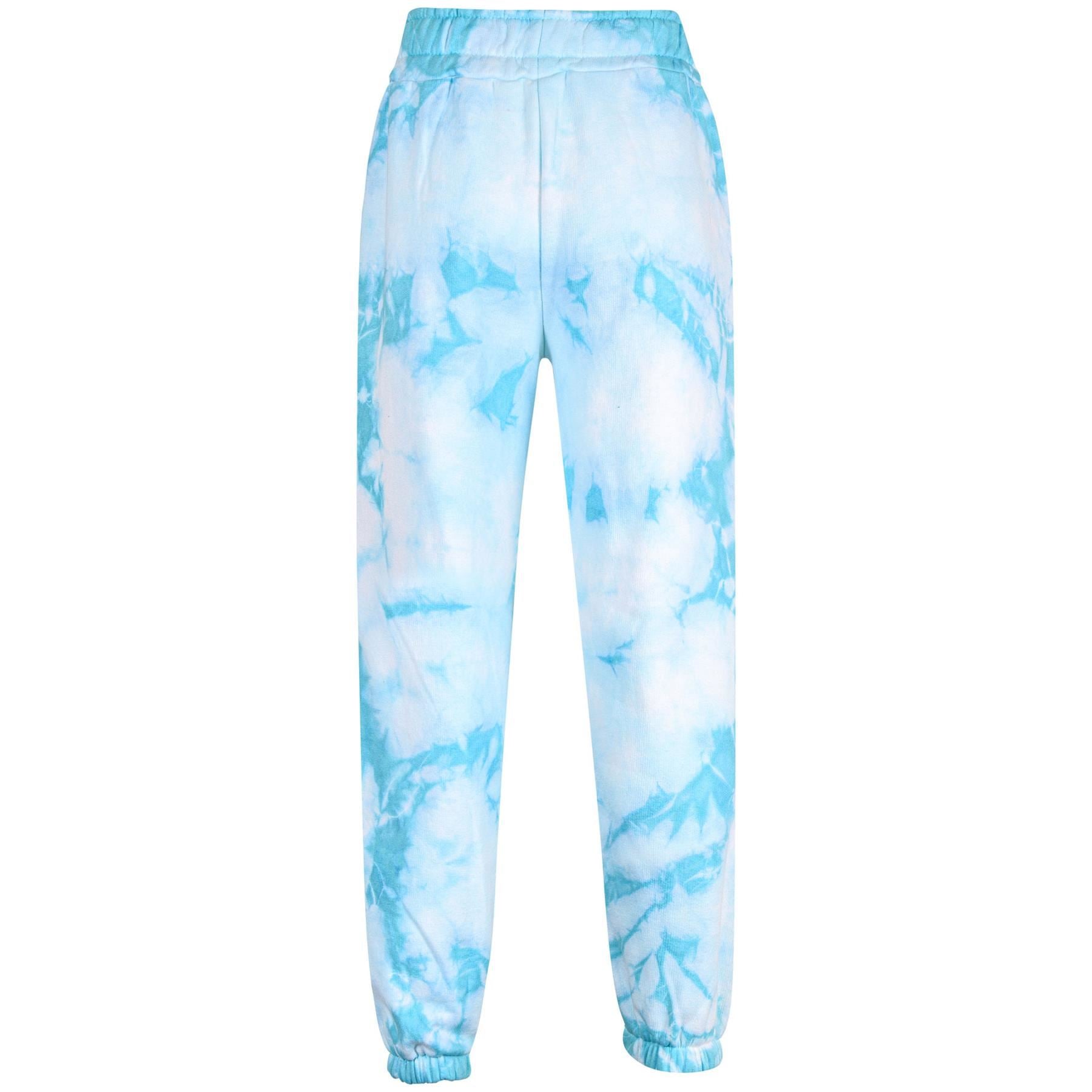 Kids Girls Tie Dye Tracksuit Gym Cropped Hoodie Sweatpants