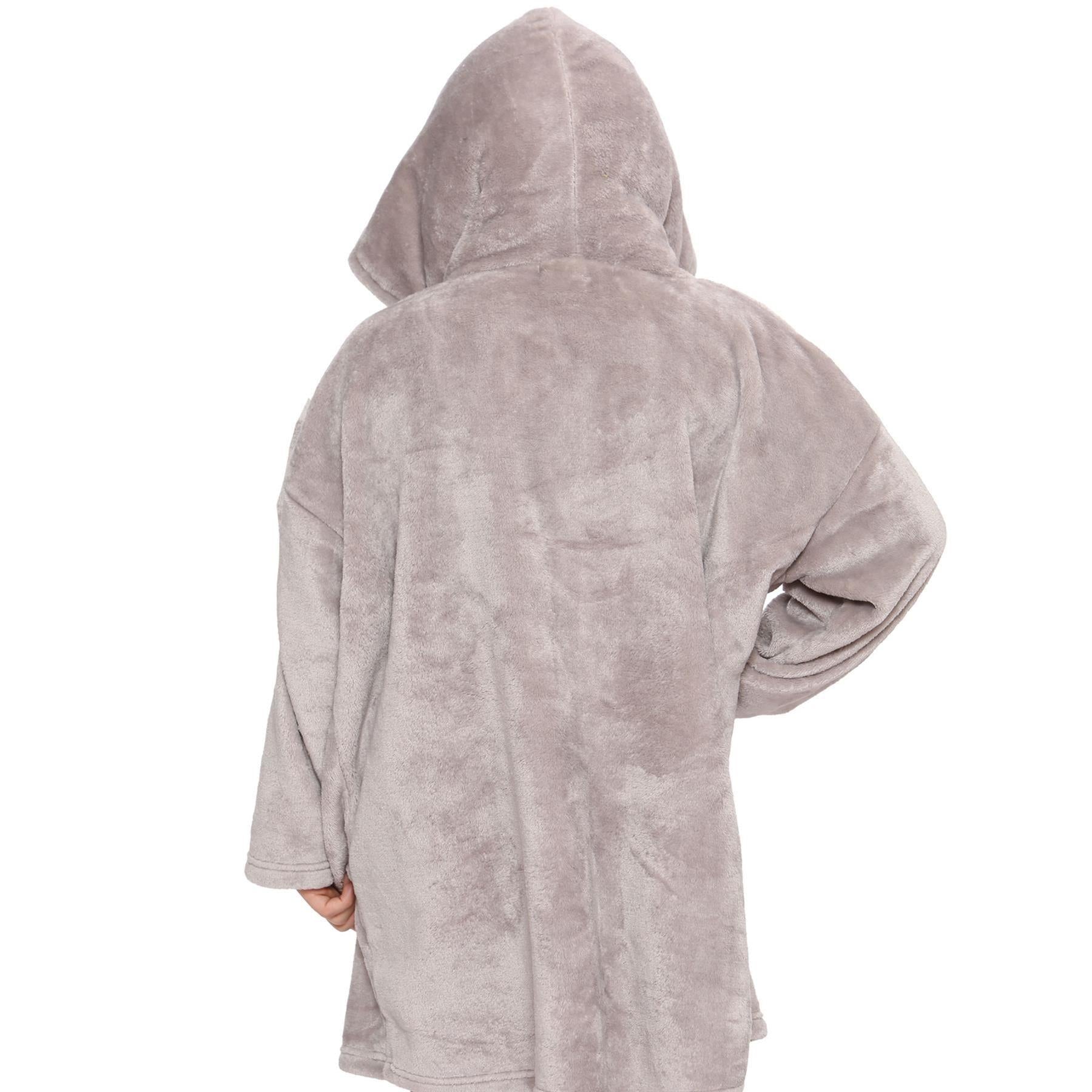 Unisex Men Ladies Oversized Hoodie Animal Snuggle Blanket Super Soft Warm Fleece