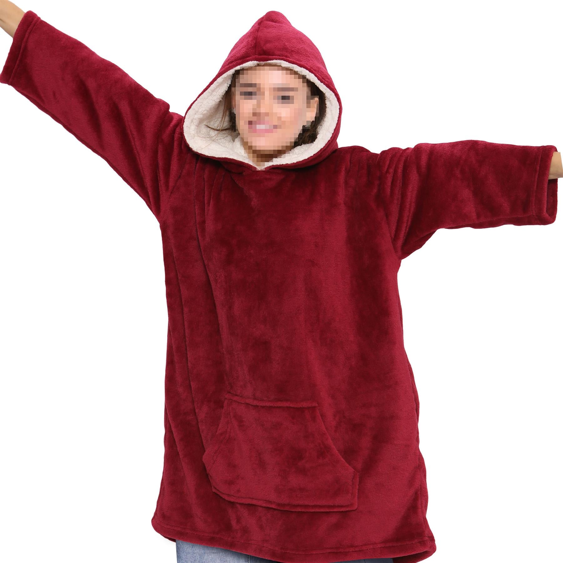 Unisex Men Ladies Oversized Hoodie Red Snuggle