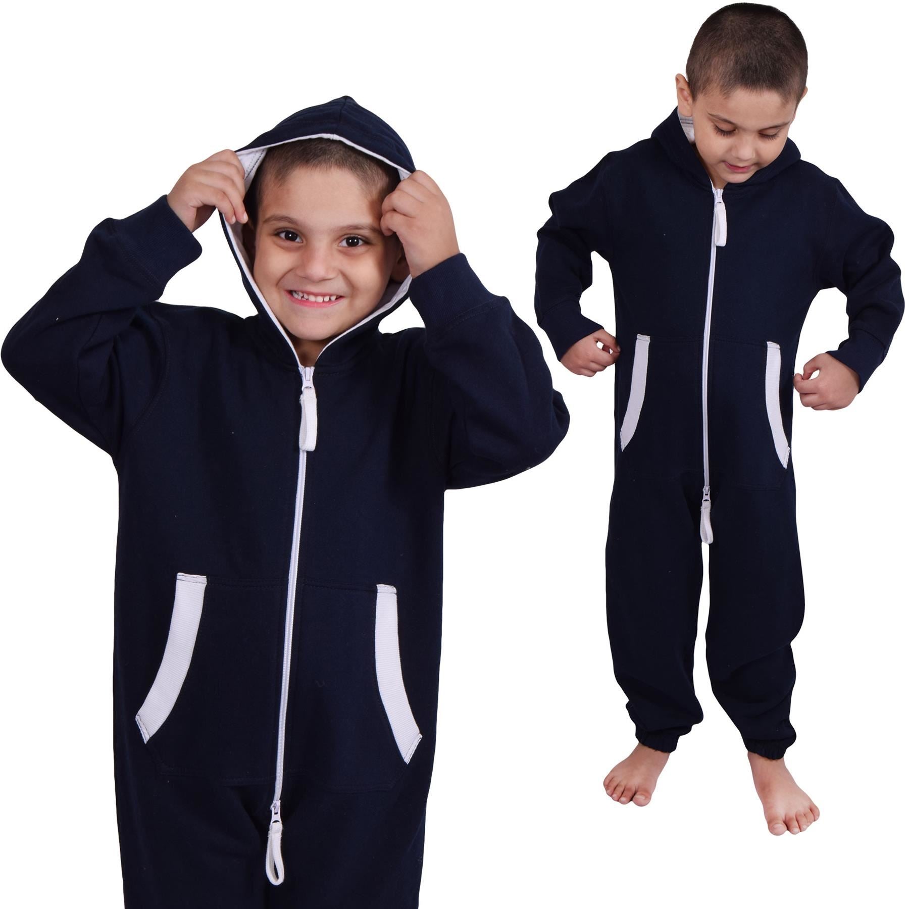 Girls Boys Fleece Pyjamas Sleepsuit Onesie - Kids Clothing Store