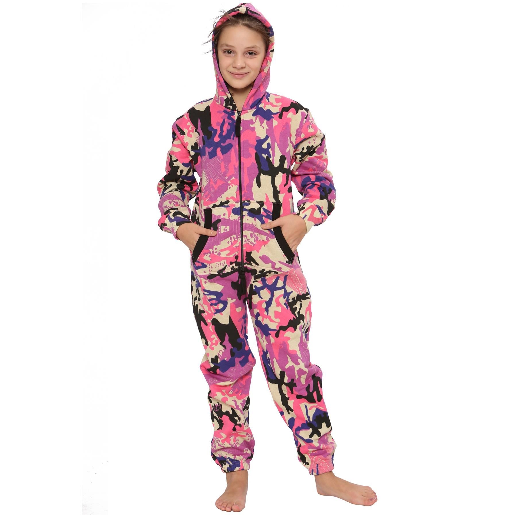 Girls Boys Fleece Pyjamas Sleepsuit Onesie - Kids Clothing Store