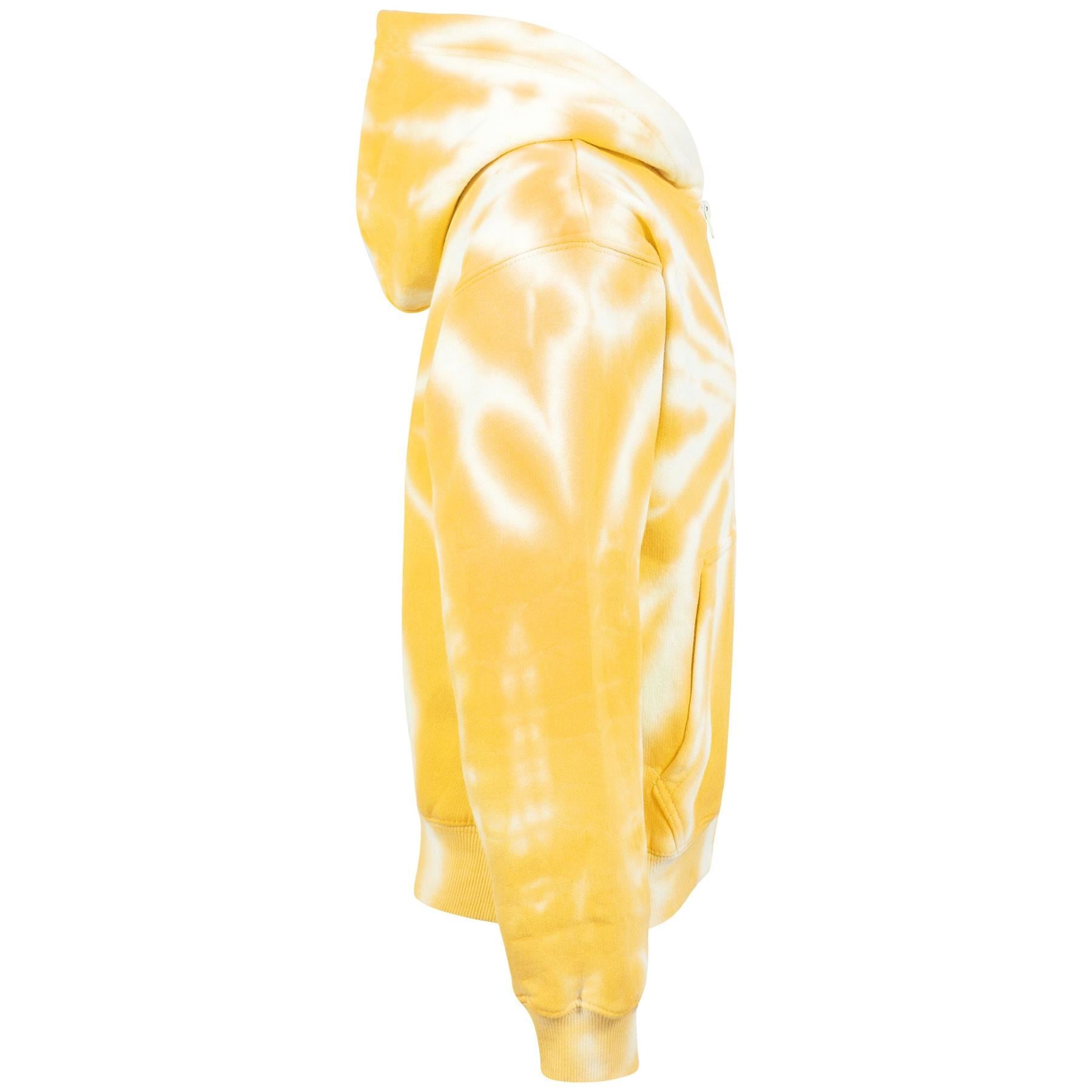 Kids Girls Tie Dye Printed Mustard Hooded Zipper