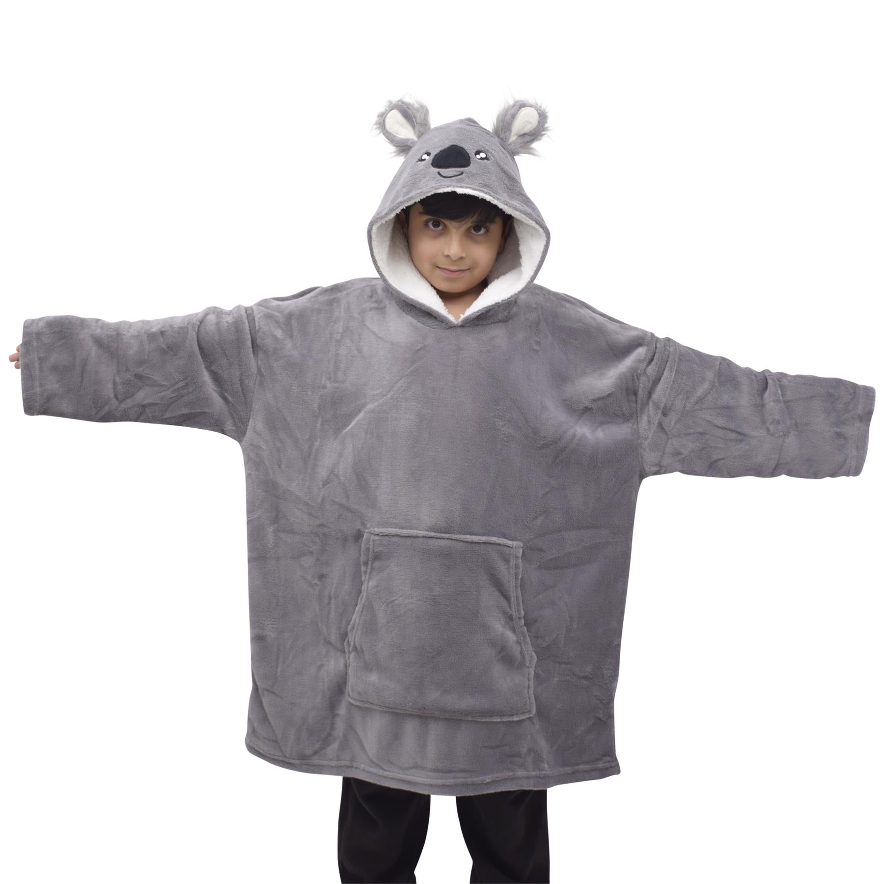 Kids Girls Boys Oversized Hoodie Koala Snuggle World Book Day Super Soft Blanket