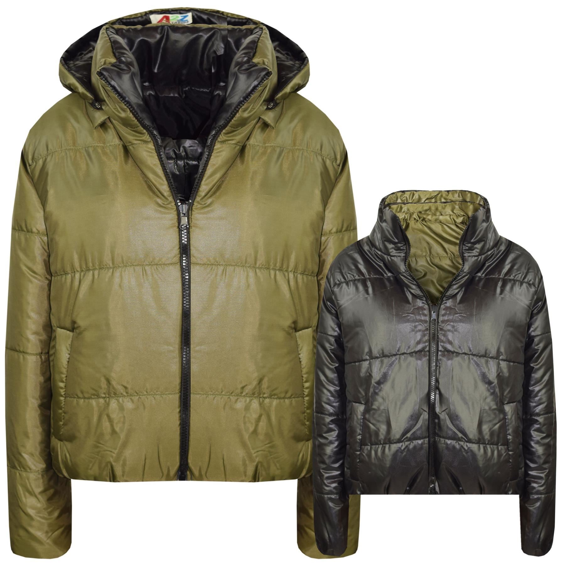 Kids Girls Reversible Olive Padded Jacket - Kids Clothing Store