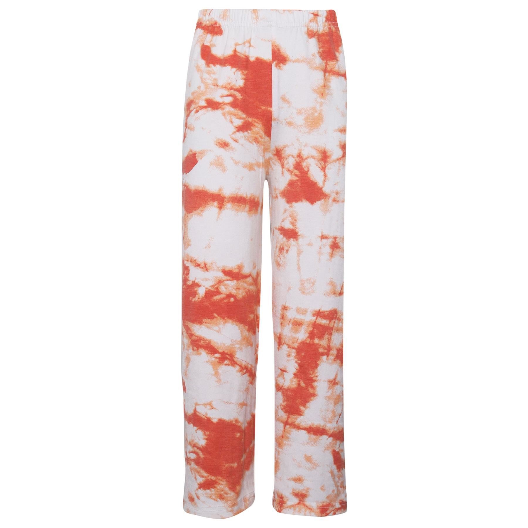 Girls Tie Dye Print Orange Palazzo Trouser