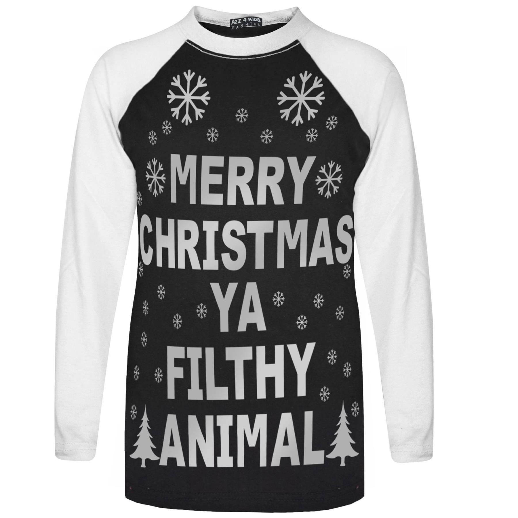 Kids Girls Boys Christmas YA FILTHY Black & White Pyjamas Set