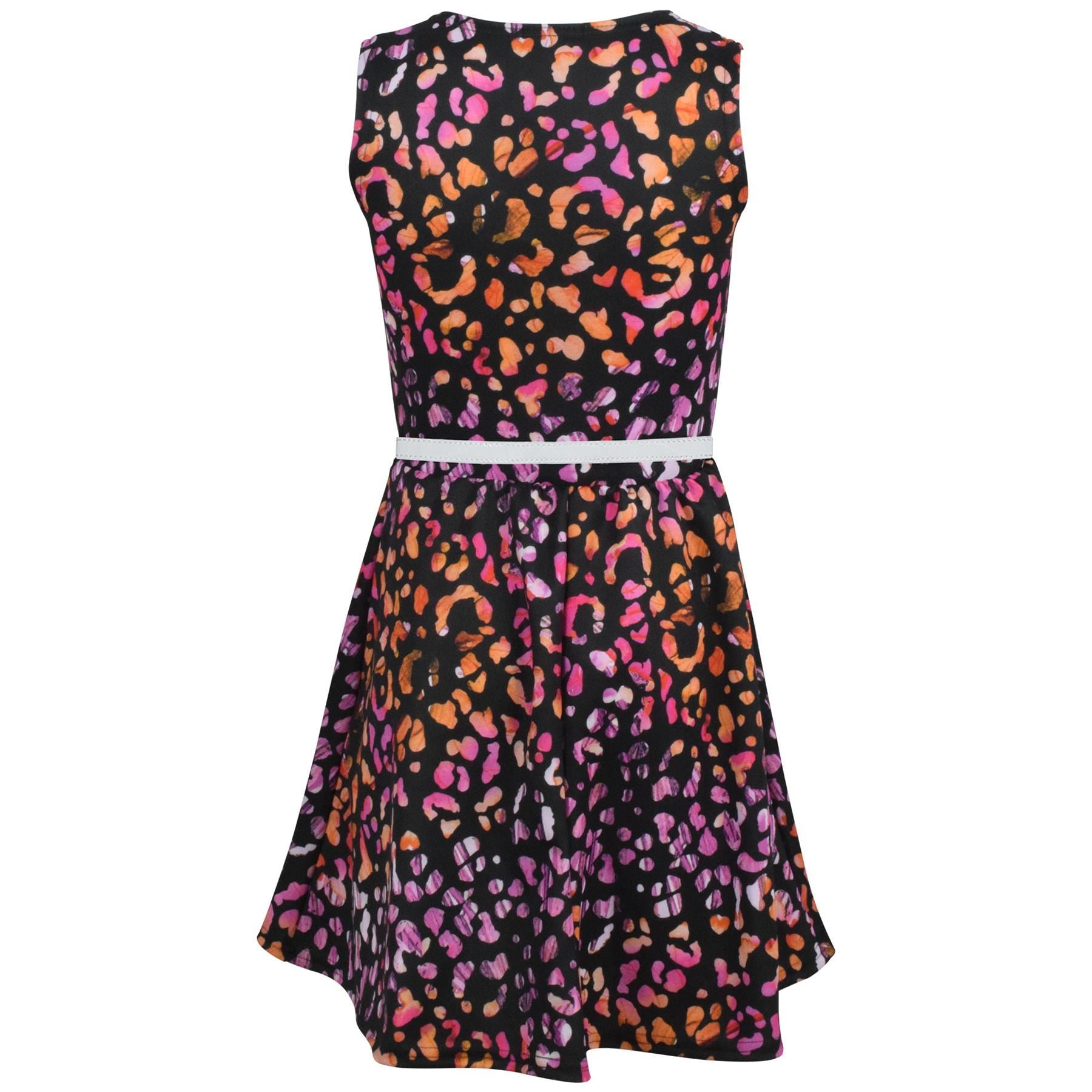 Girls Pink Floral Print Skater Dress