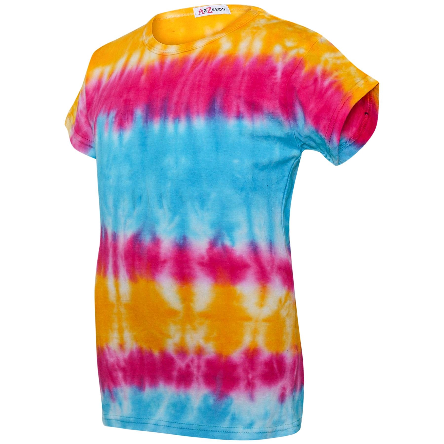 Kids Girls T Shirts Designer Dyed Tie Dye Print Trendy Fashion Tank Top & Tees