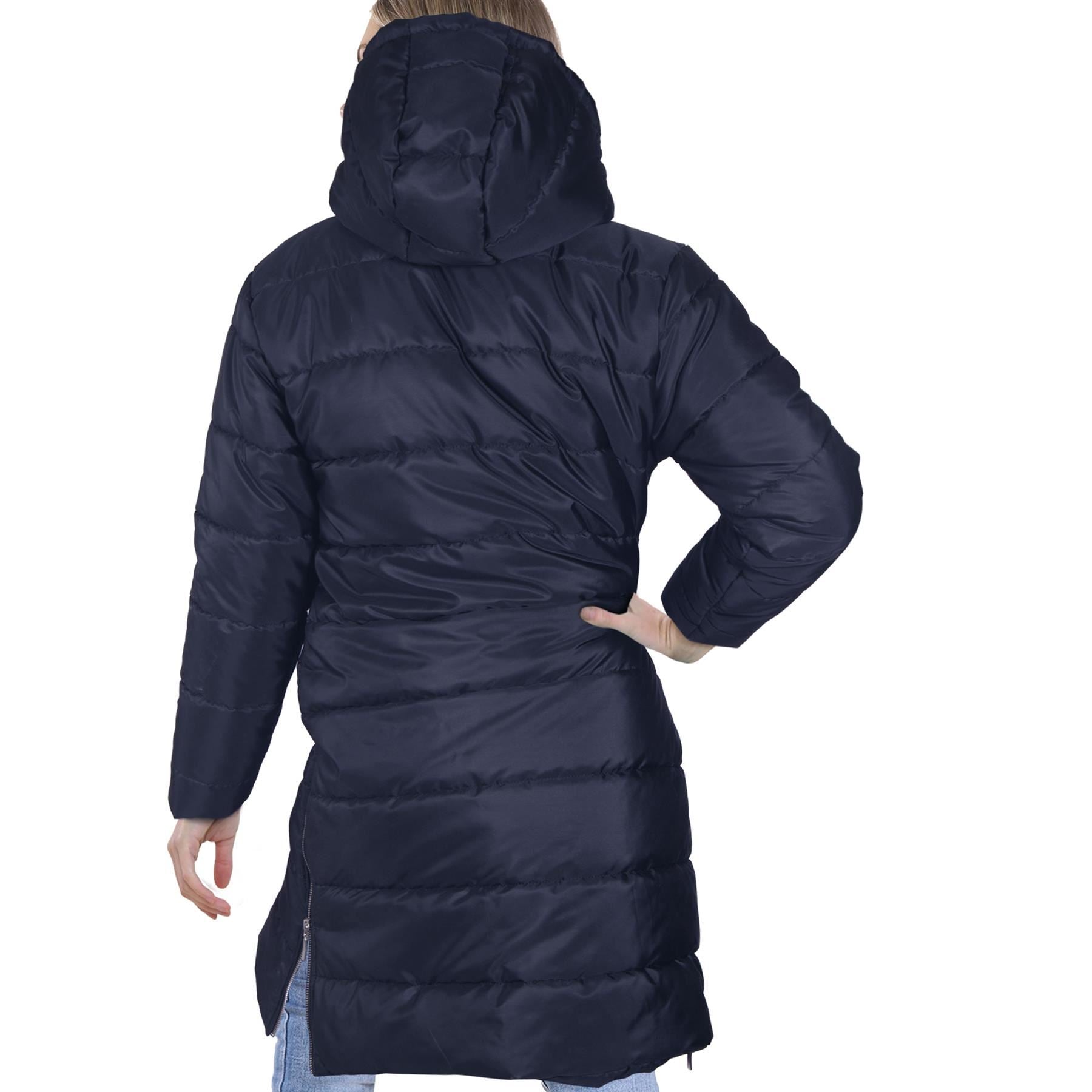 Ladies Oversized Zipped Jacket Long Line Style Navy Jacket Long Sleeves Coat