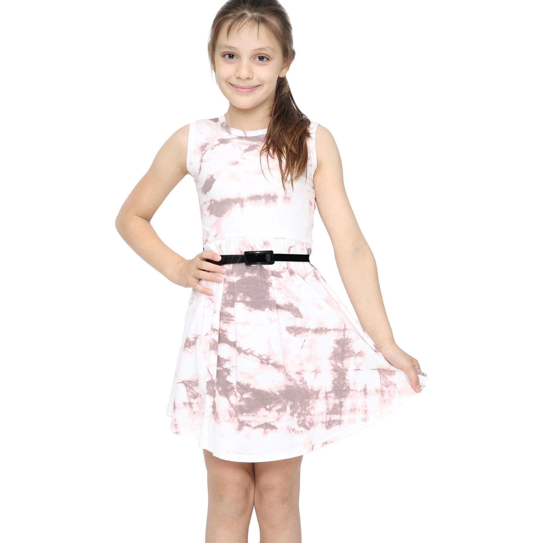 Kids Girls Tie Dye Print Skater Dresses