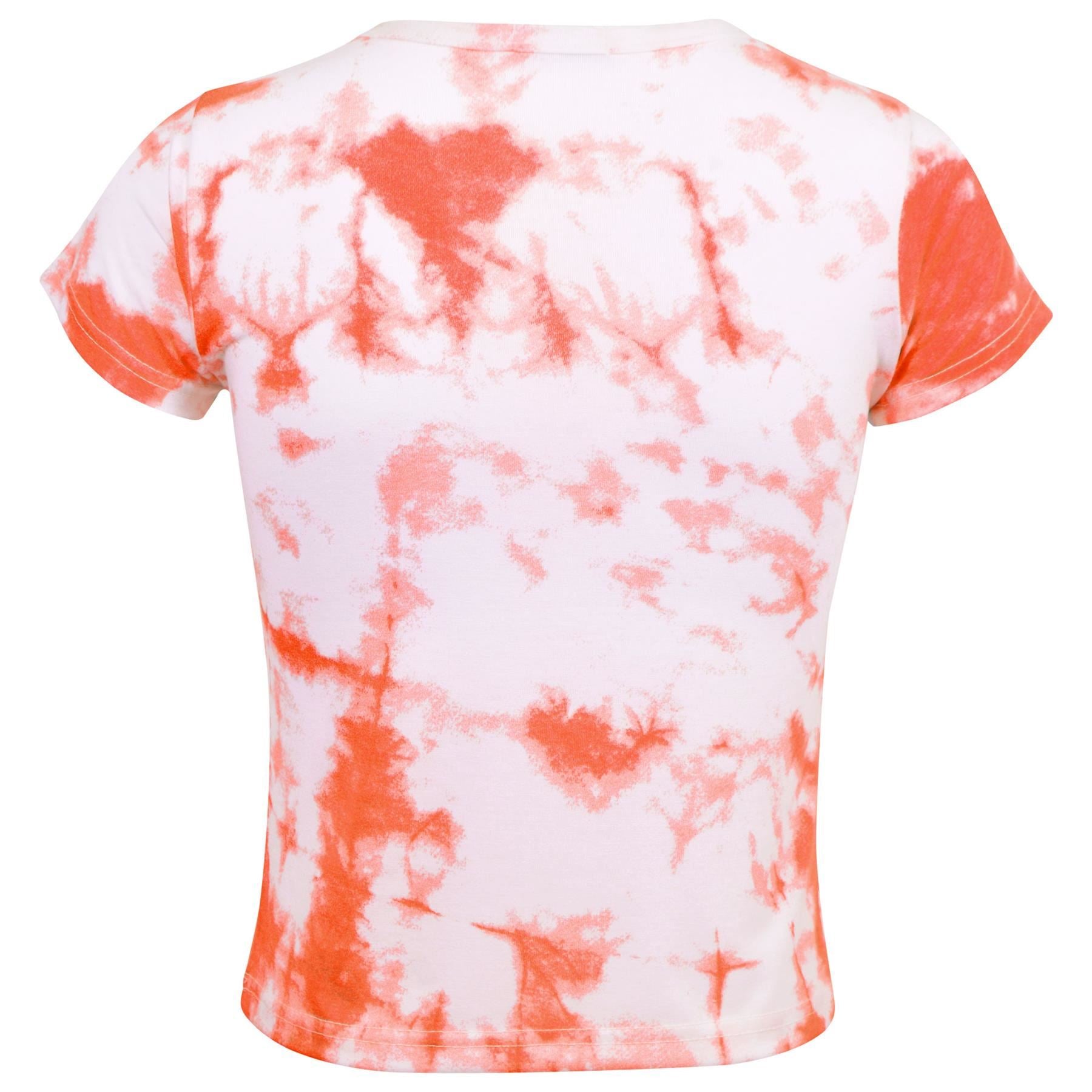 Girls Orange Tie Dye Print T Shirts