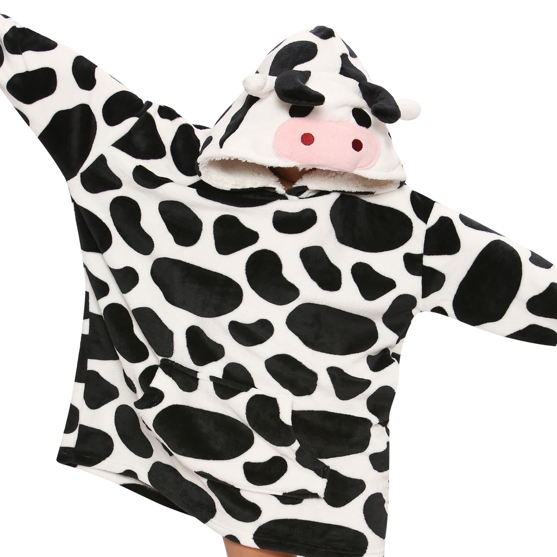 Unisex Men's Ladies Oversized World Book Day Hoodie Cow Snuggle Soft Blanket