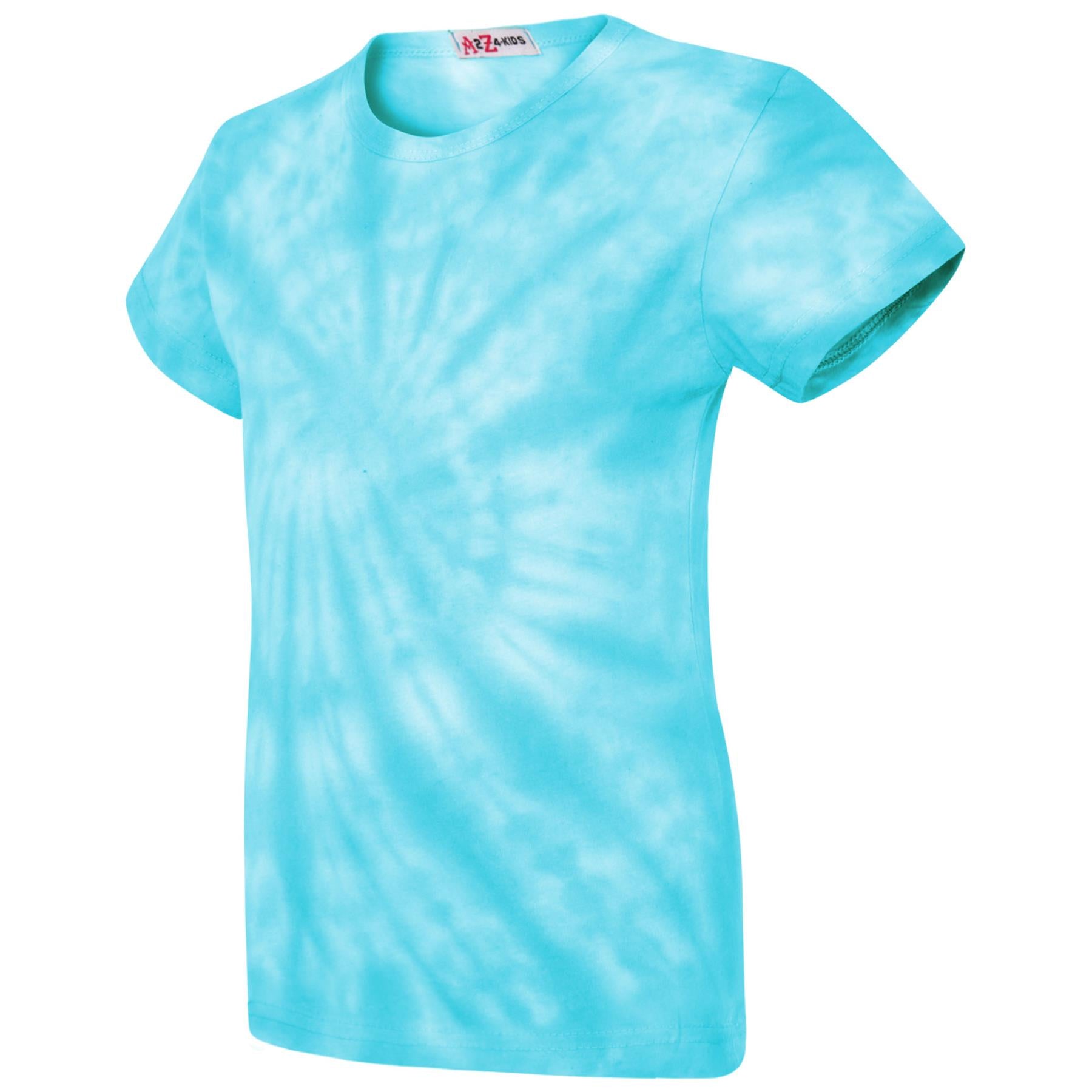 Girls T Shirts Blue Tie Dye Print Trendy Fashion