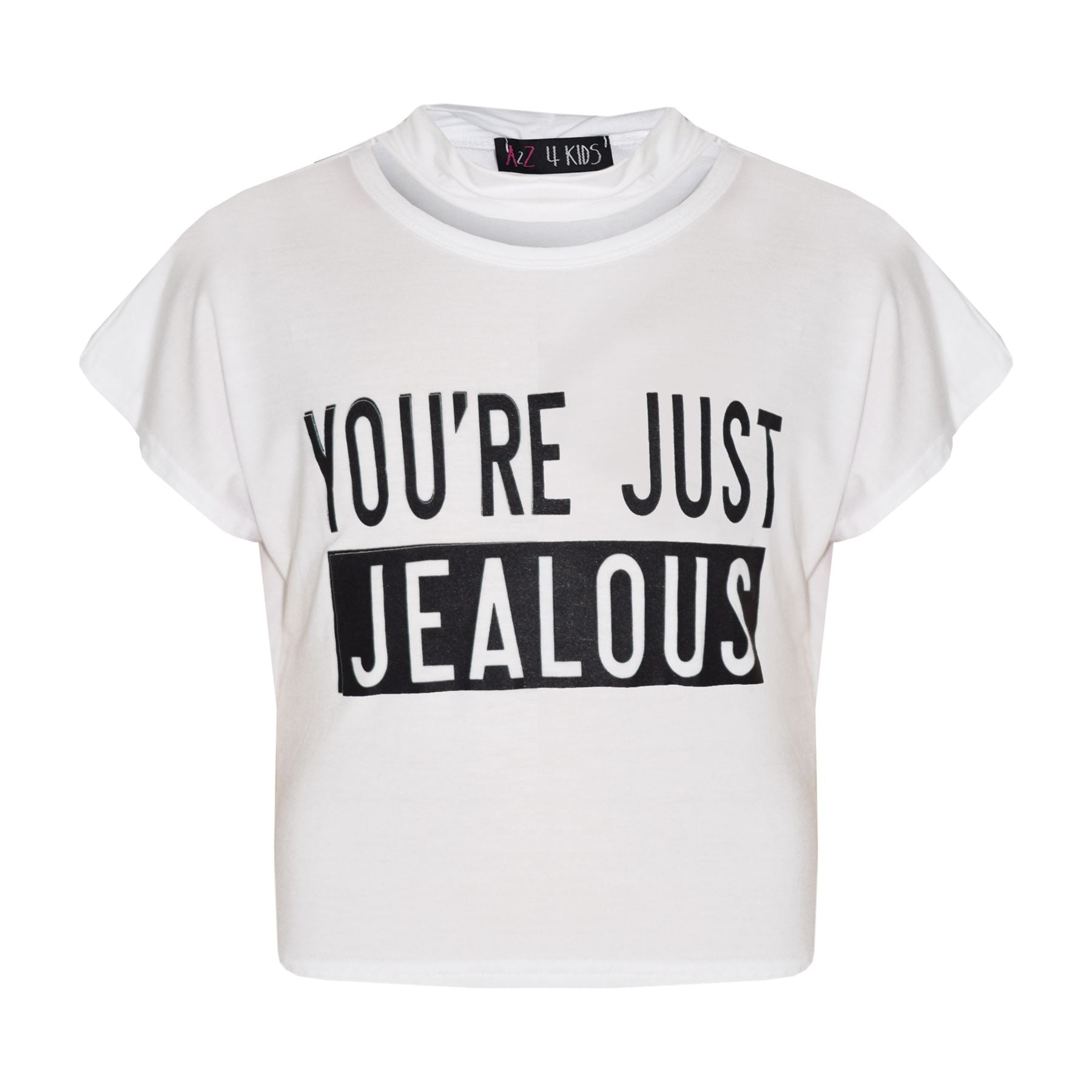 Girls Kids You 're Just Jealous Print Crop Top & Legging Set