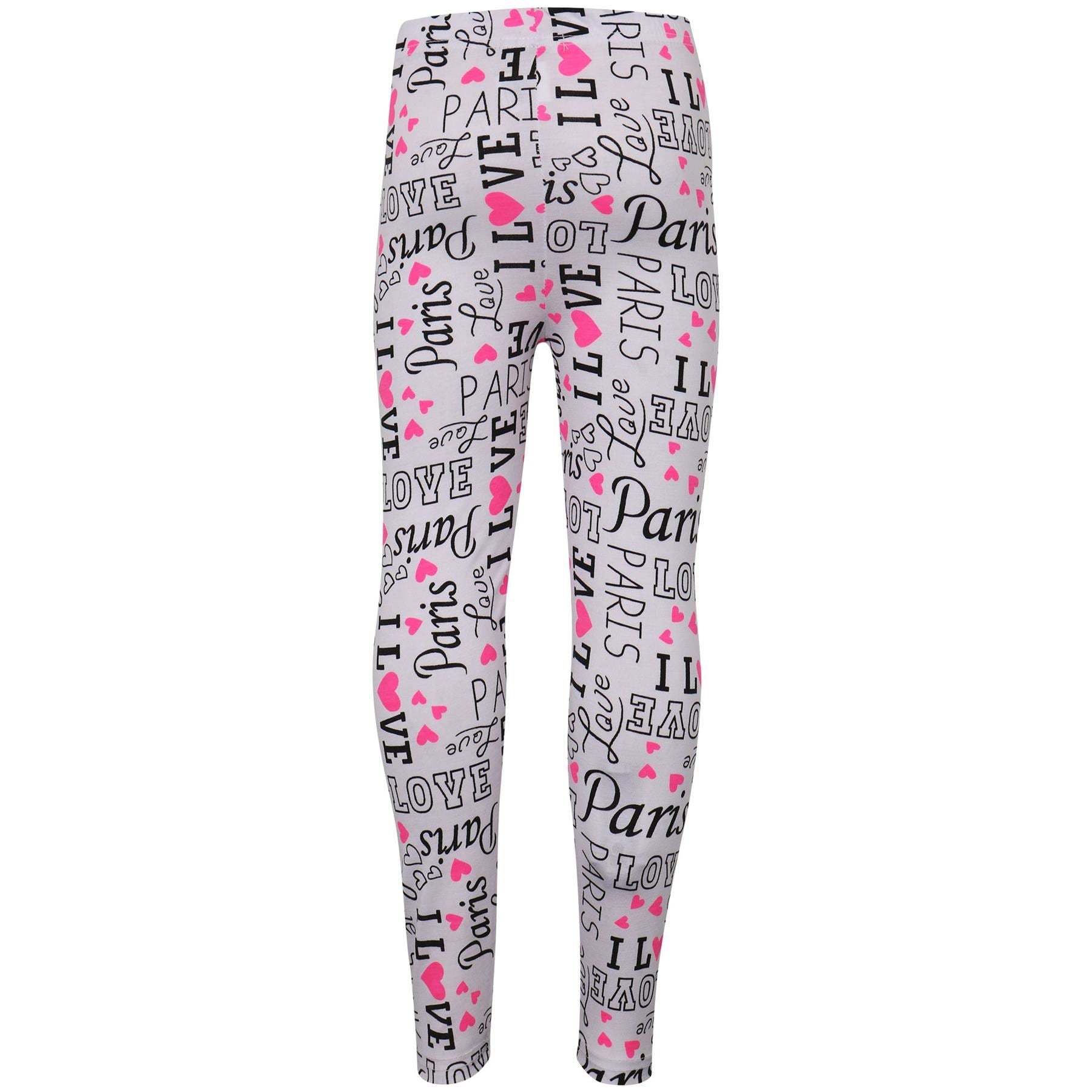 Kids Girls I Love Paris Print Summer Legging