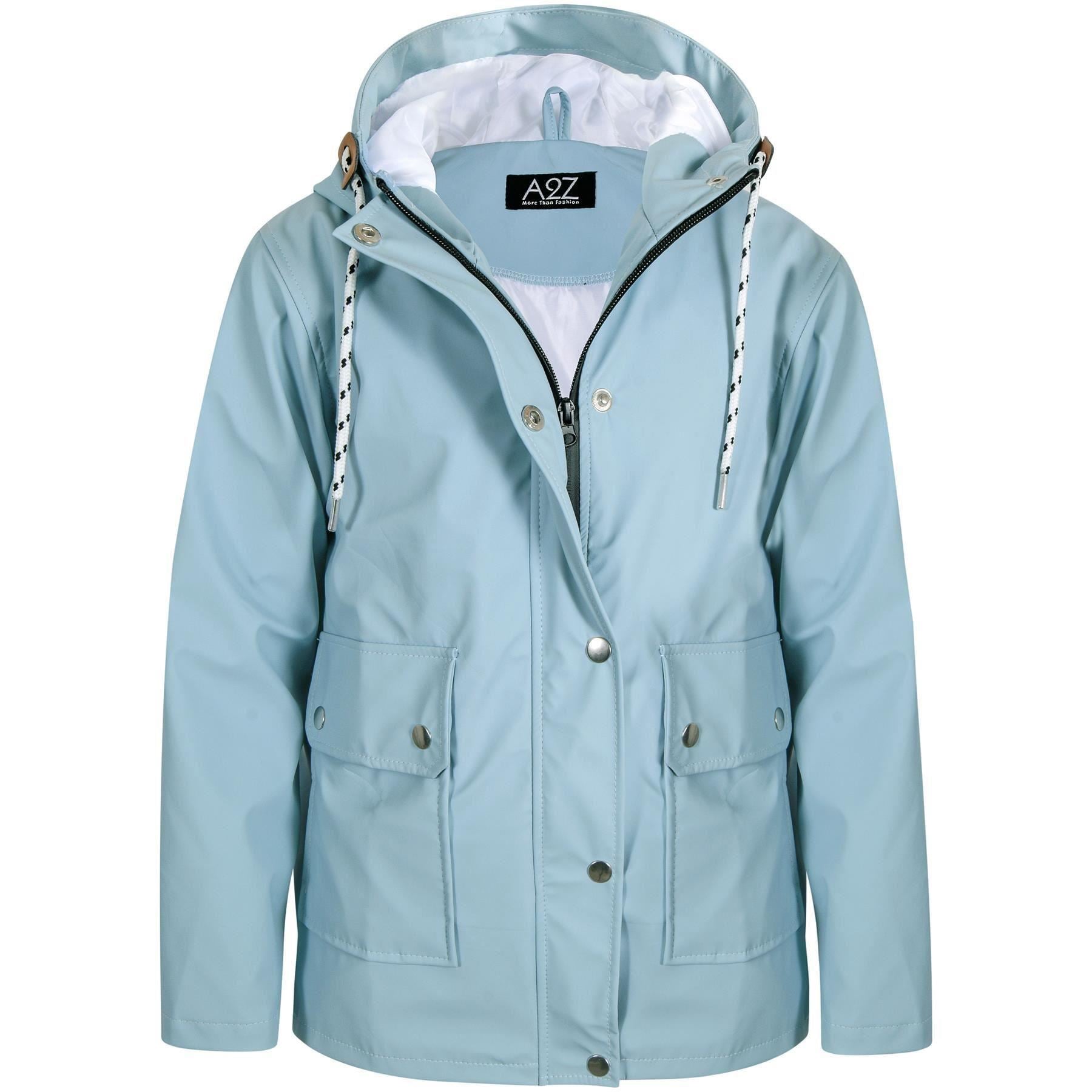 Mens Ladies Zipped Pockets Jacket Dusty Blue Puffer Jacket Long Sleeves Coat