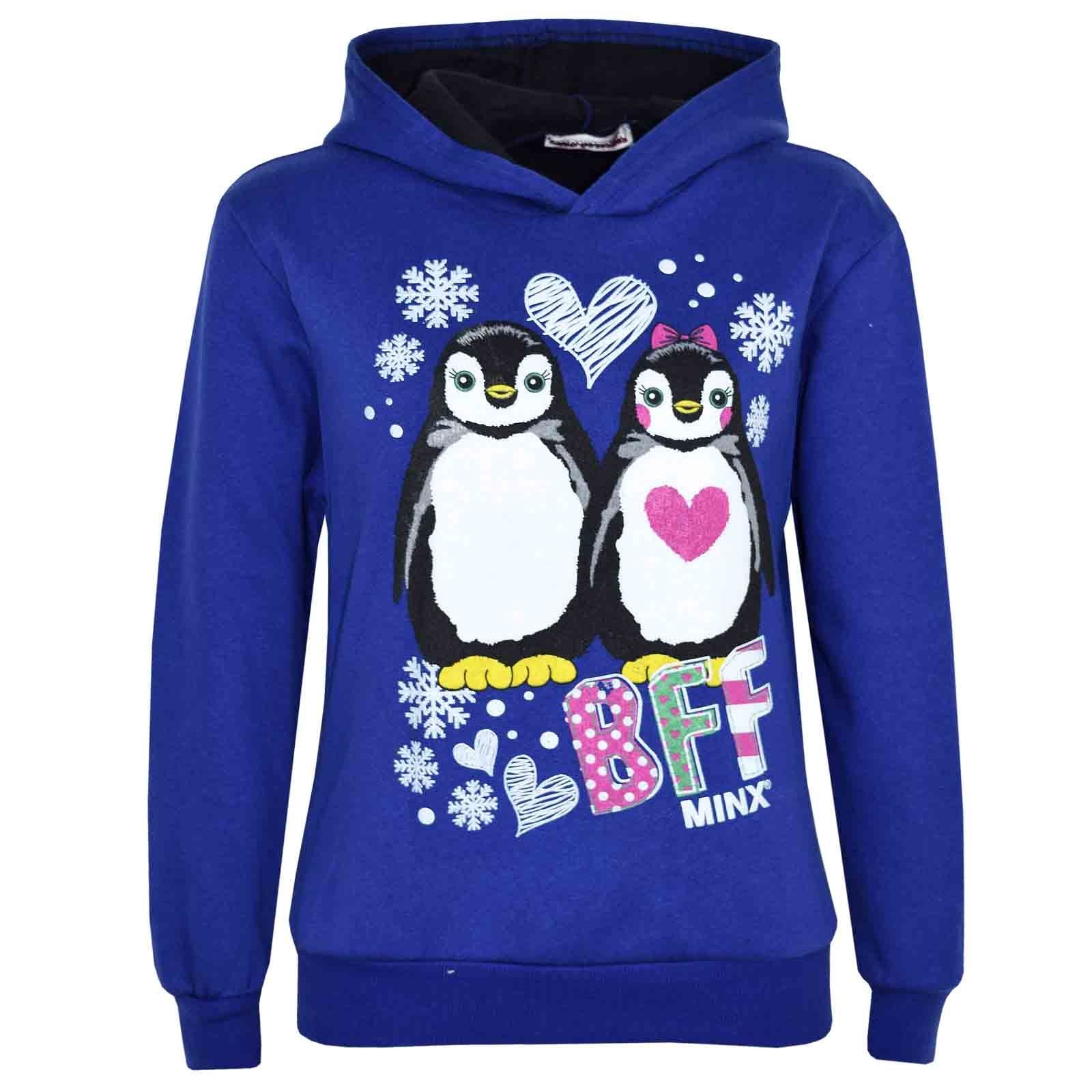 Kids Girls Boys Christmas Sweater Penguin BFF Print
