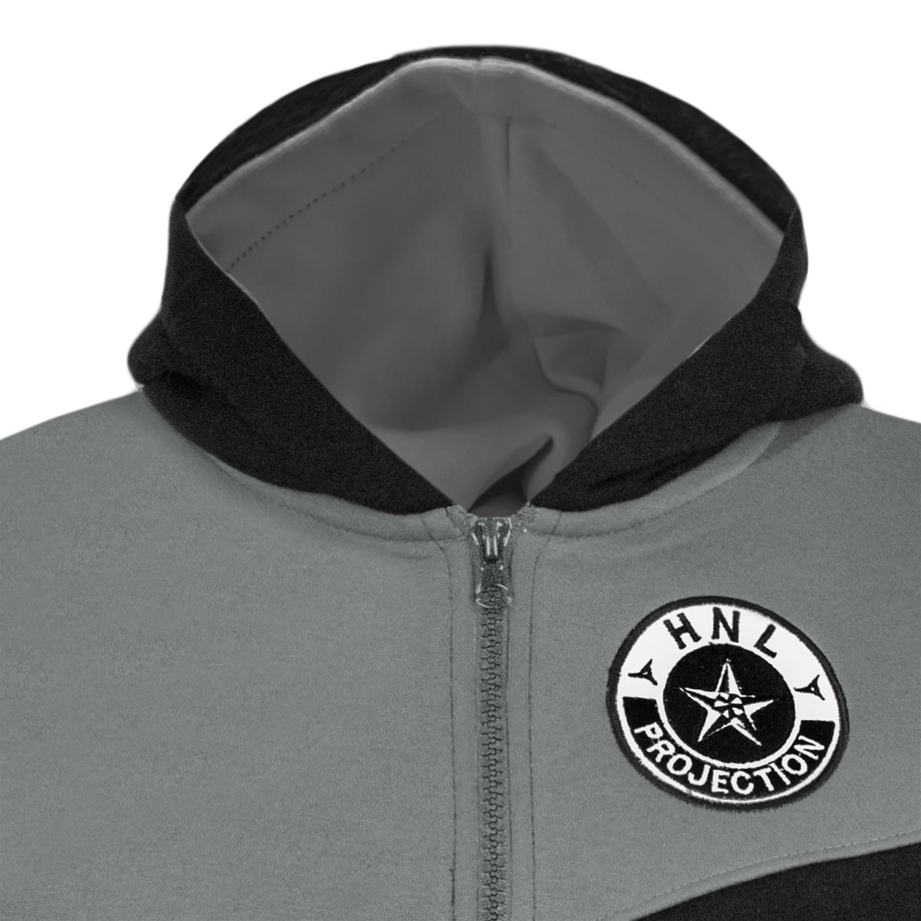 Kids Boys Hooded Fleece Black & Steel Grey Contrast Panelled Tracksuit