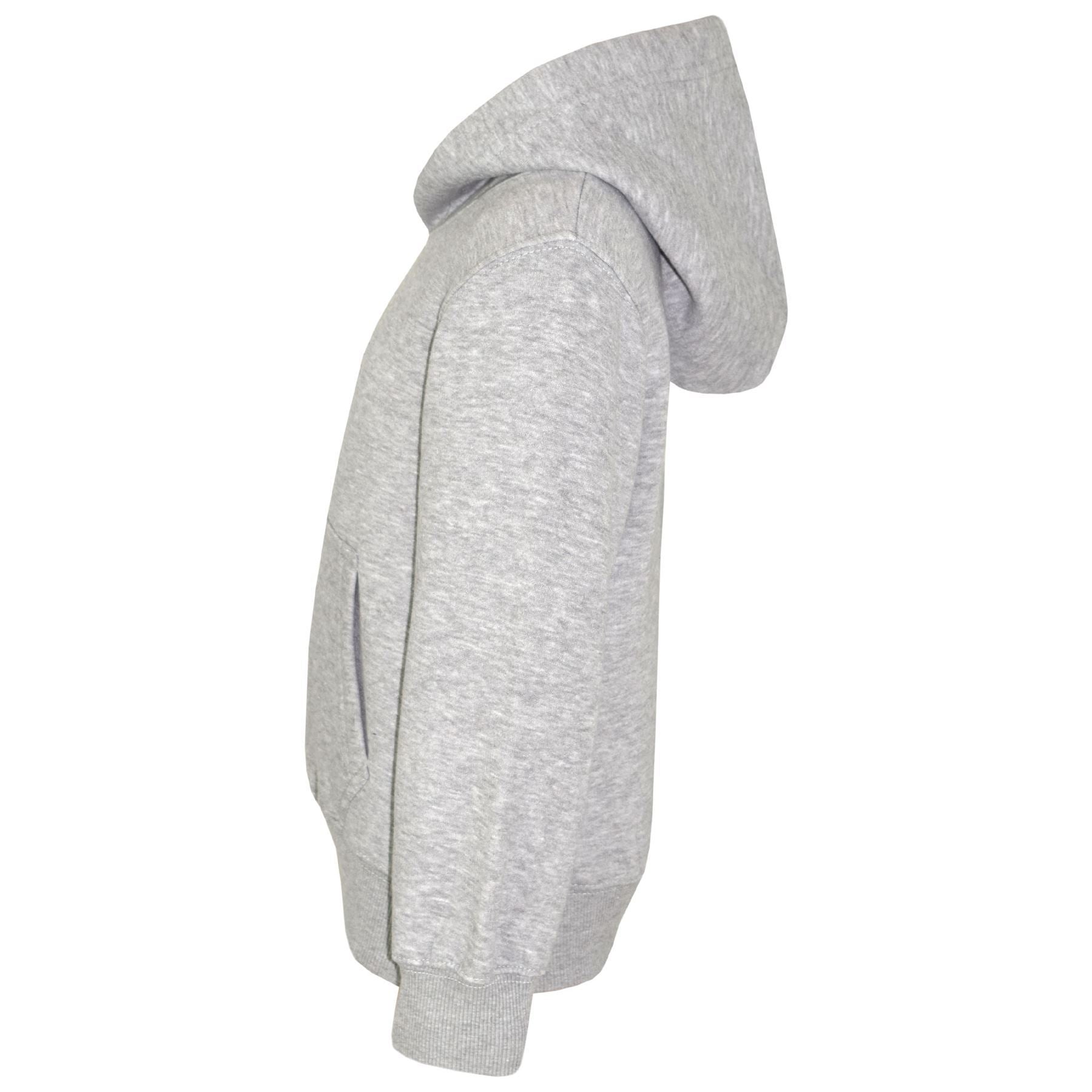 Kids Girls Boys Plain Crew Neck Hooded Sweatshirt