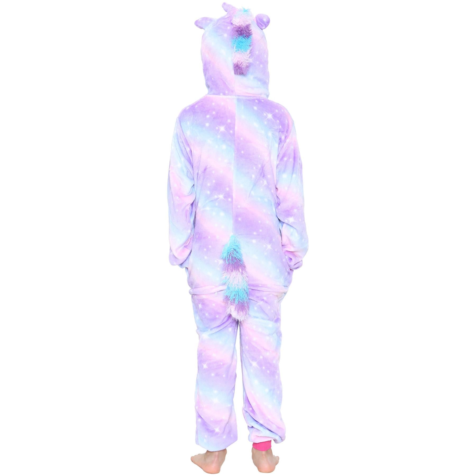 Kids A2Z Onesie One Piece Unicorn Galaxy Lilac Pyjamas World Book Day Costume