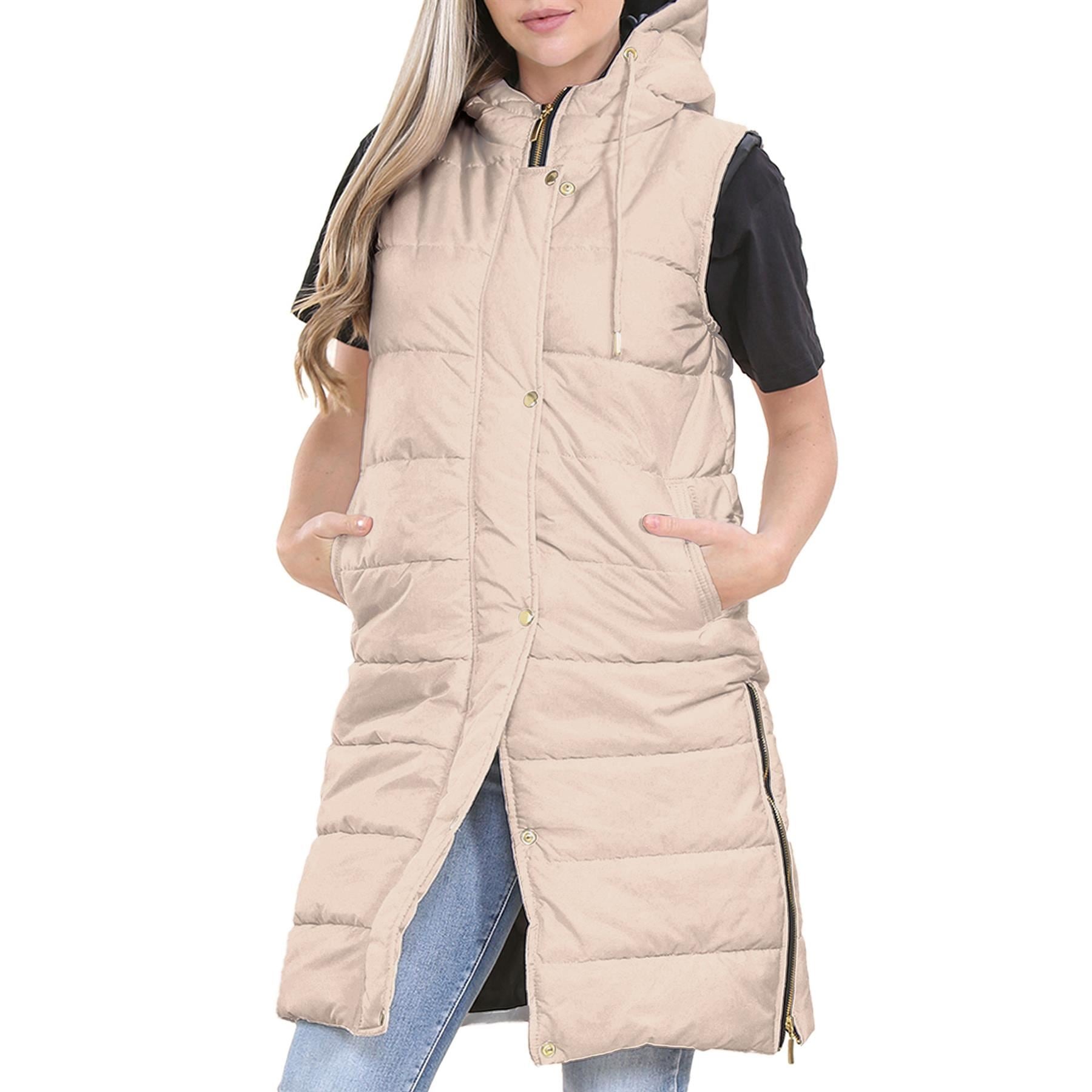 Ladies Oversized Long Line Sleeveless Jacket