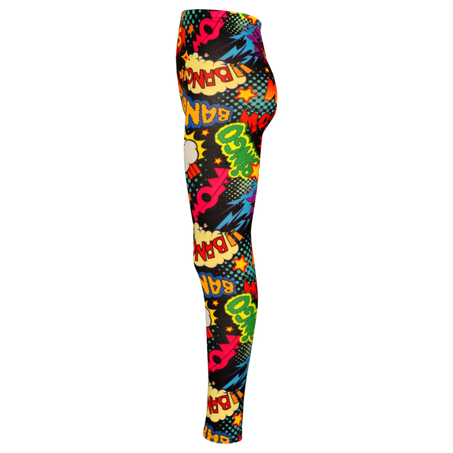 Kids Girls Wow Bang Boom Print Crop Top & Legging Set