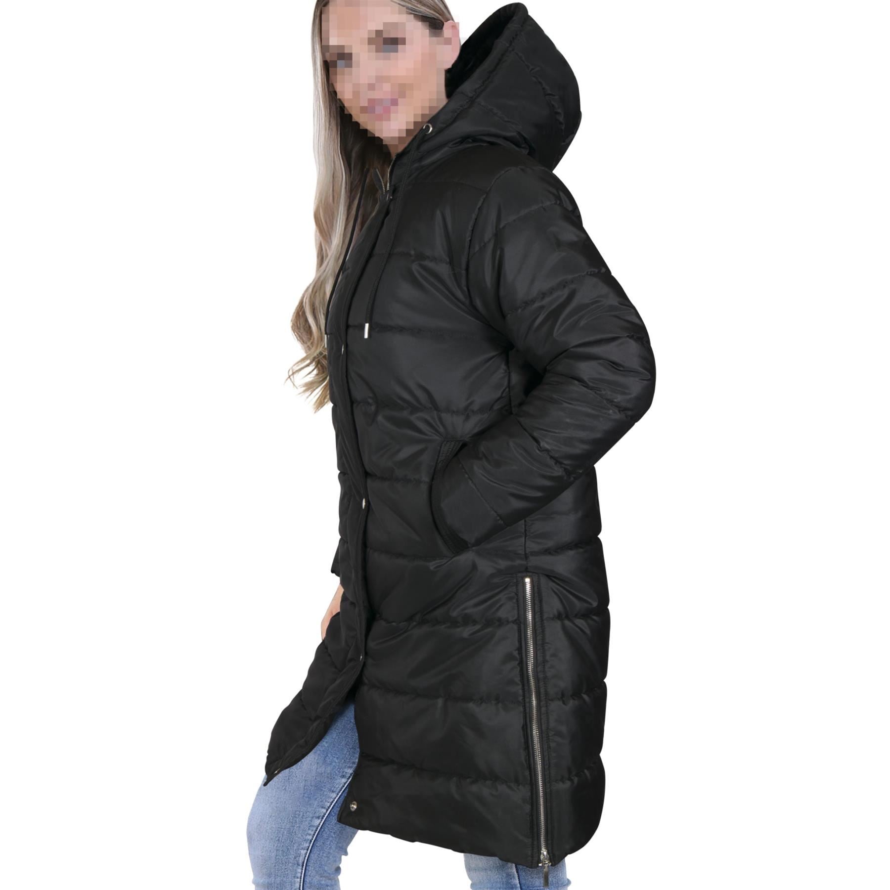 Ladies Oversized Zipped Jacket Long Line Style Black Jacket Long Sleeves Coat