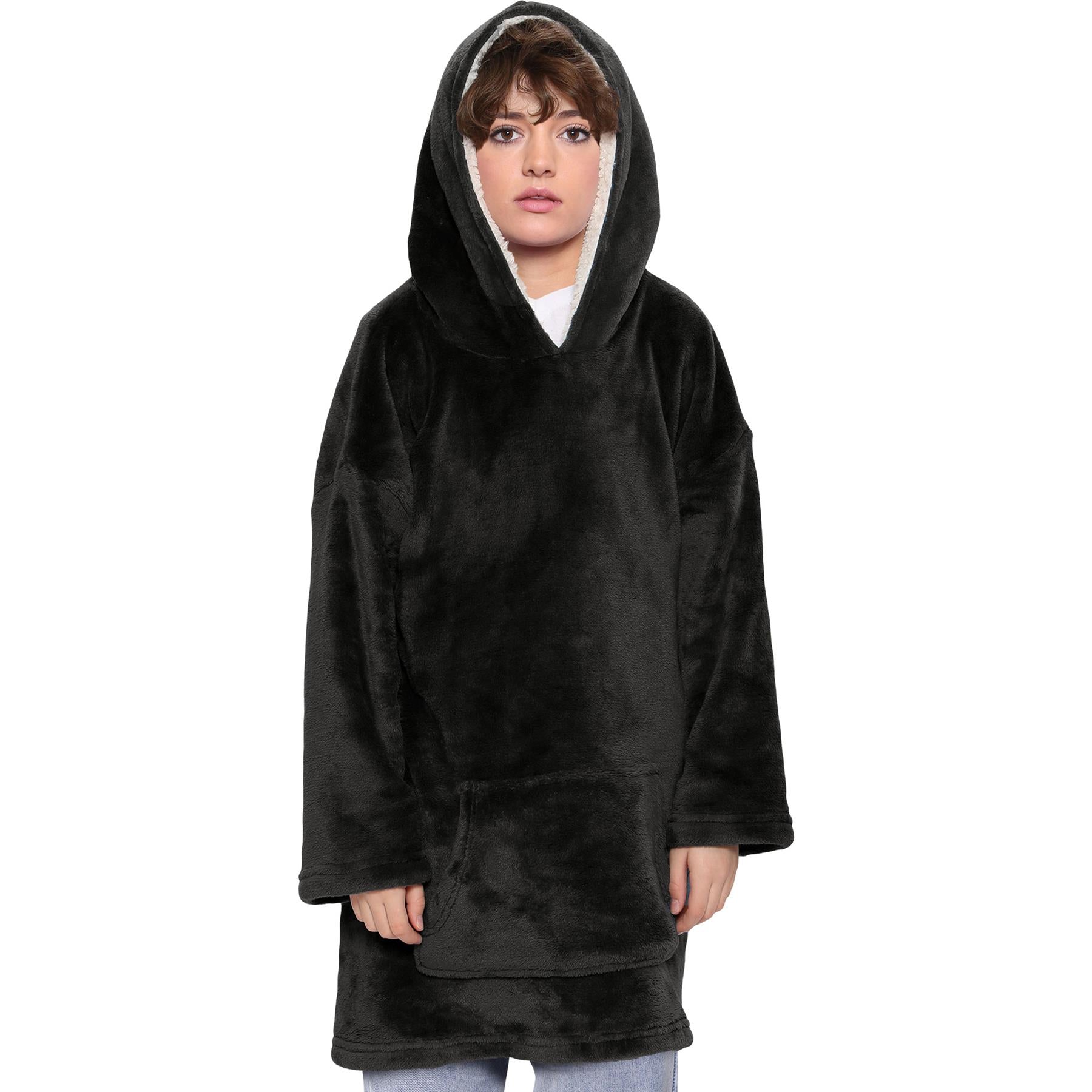 Unisex Men Ladies Oversized Hoodie Black Snuggle