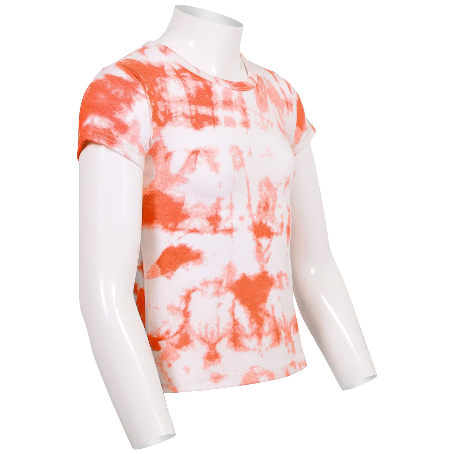 Girls Orange Tie Dye Print T Shirts